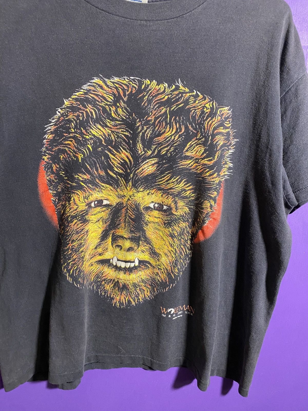 Other Vintage 1991 Wolfman big face faded t-shirt Size US XL / EU 56 / 4 - 3 Thumbnail