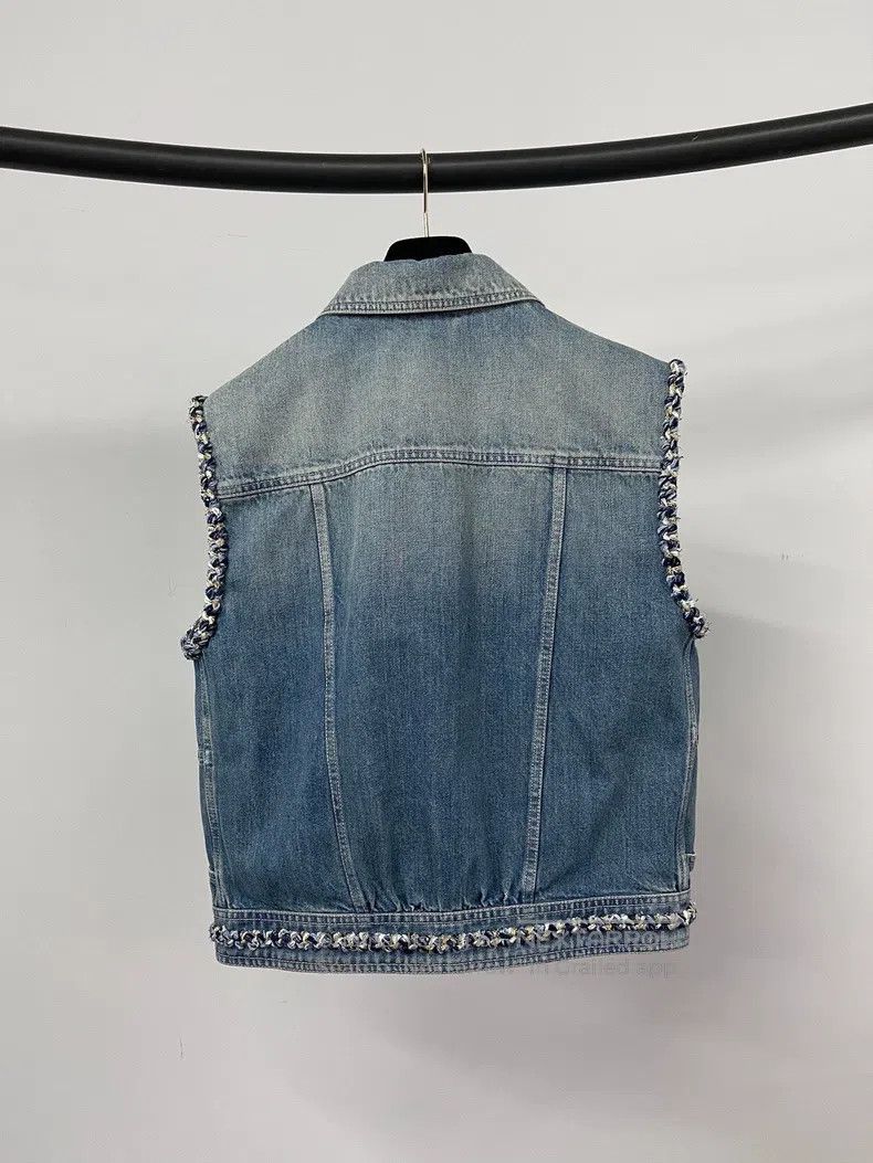 Chanel Chanel 25A tweed rolled-edged denim jacket Size XXS / US 00 / IT 34 - 2 Thumbnail