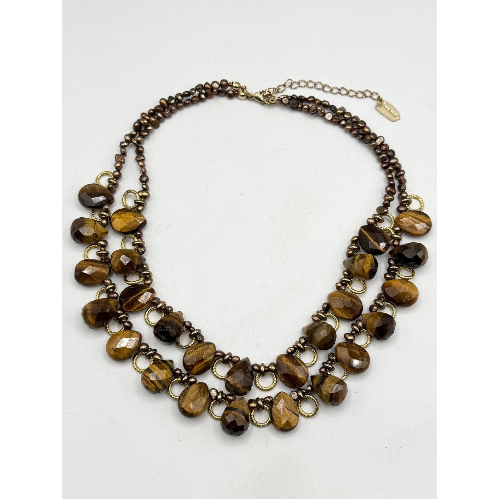 Vintage Vintage brown stone double strand beaded necklace Size ONE SIZE - 3 Thumbnail