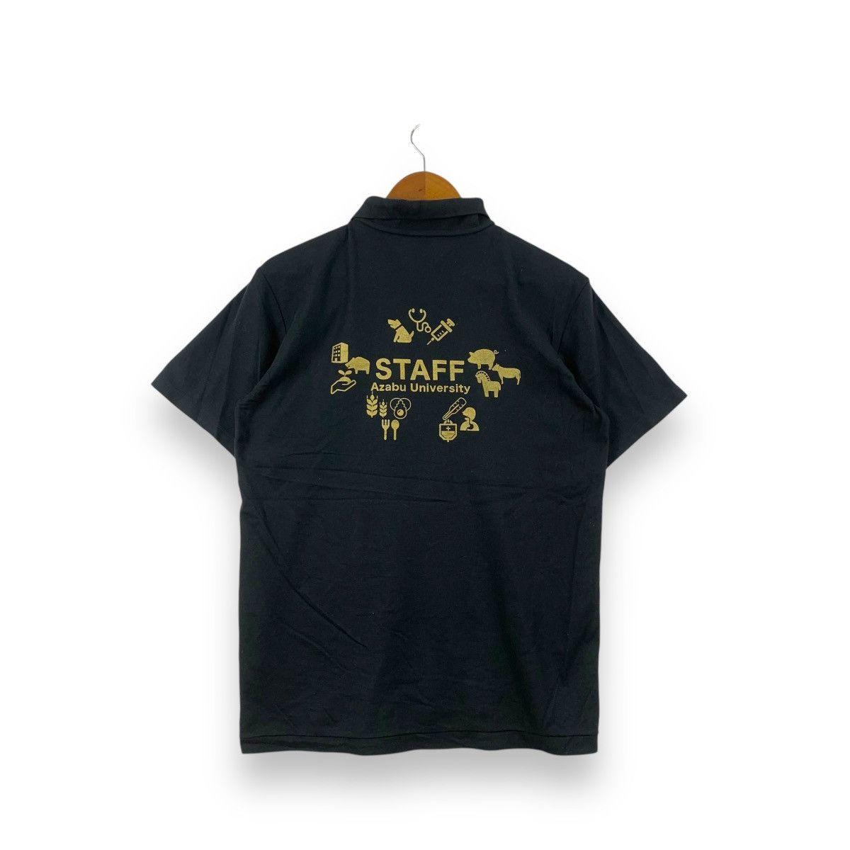 Vintage AZABU UNIVERSITY JAPAN Private Collegiate Staff Polo Tee Size L / US 10 / IT 46 - 1 Thumbnail