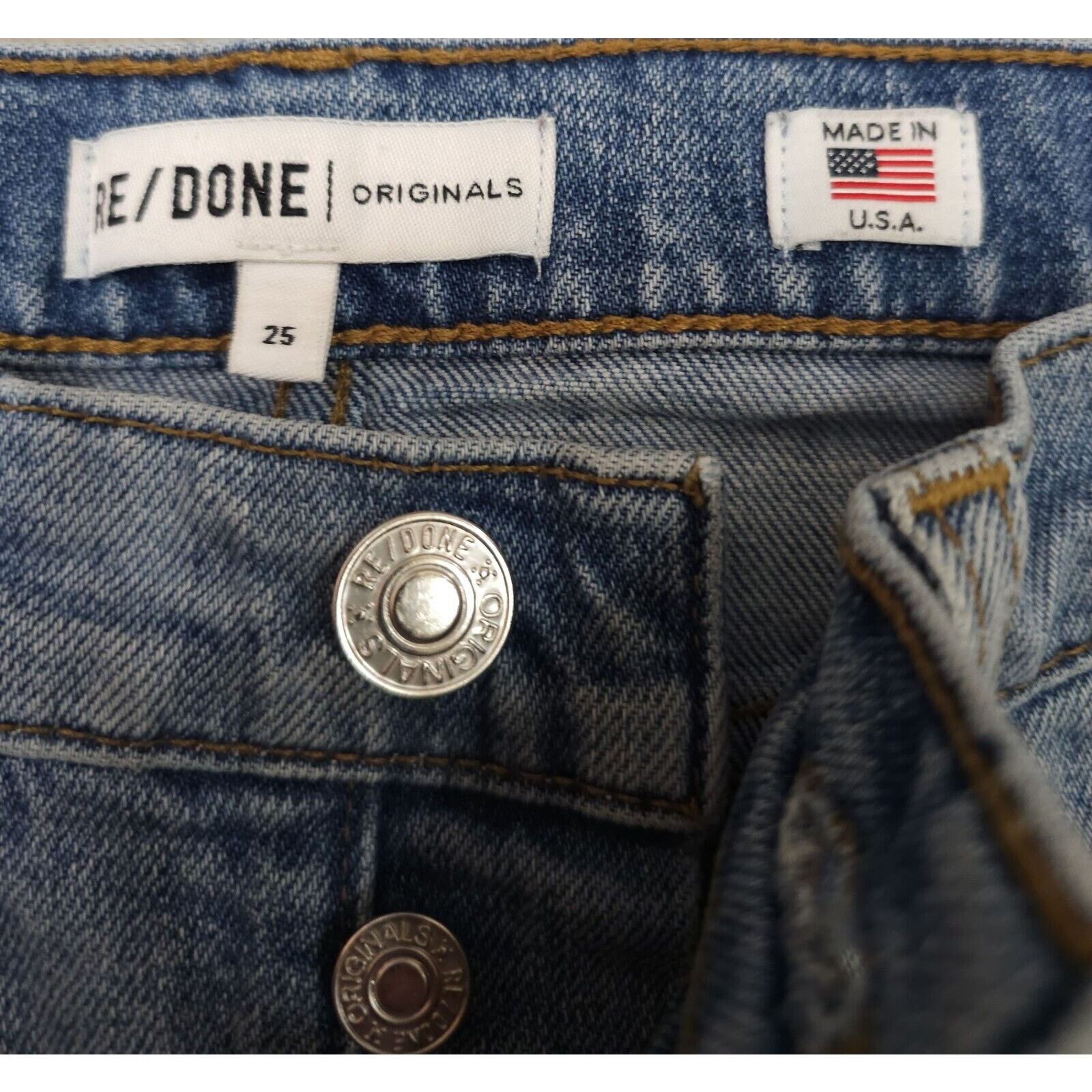 RE/DONE Re/Done Originals High Rise Ankle Crop Jeans 25 Size 25" / US 0 / IT 36 - 8 Thumbnail