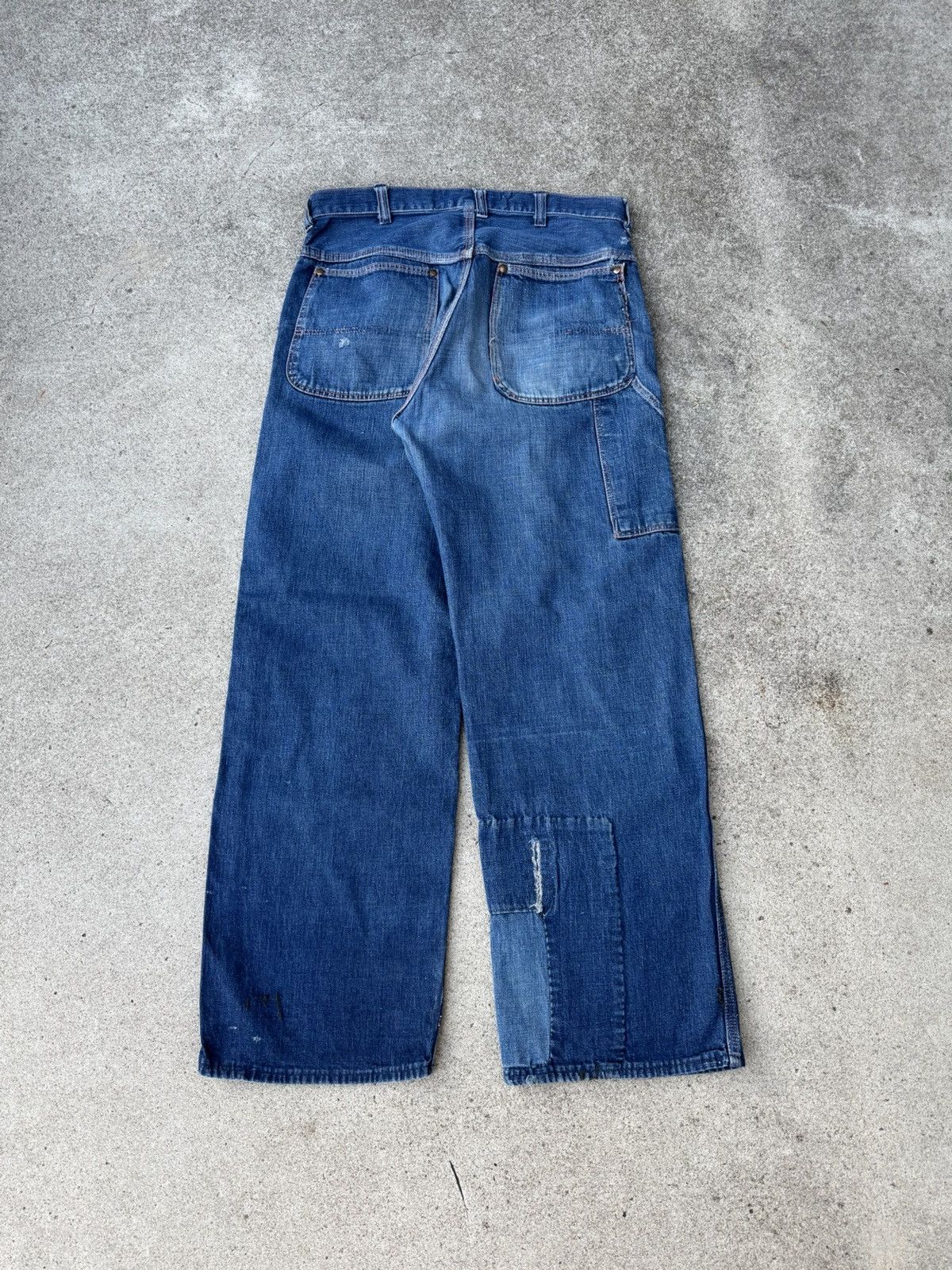 Vtg 50s Pioneer Workwear Carpenter Denim Pants Jeans 30x28.5