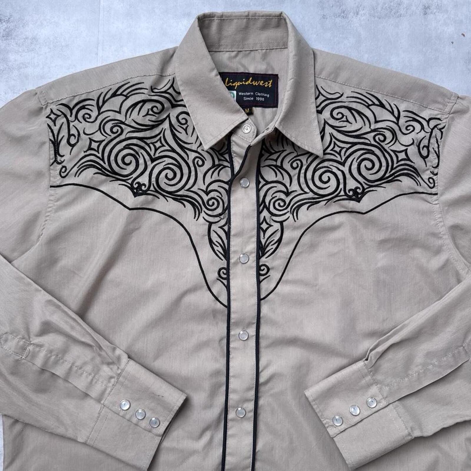 Affliction Y2K Liquid West 00s Button Up Grunge shirt Size US M / EU 48-50 / 2 - 4 Thumbnail