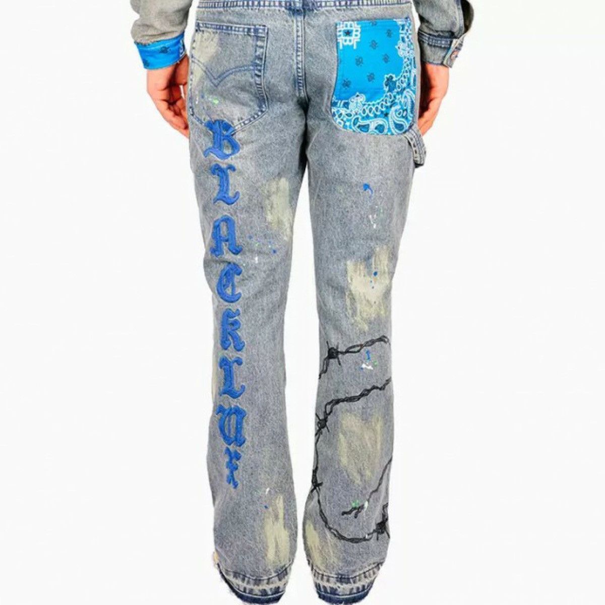 EVAE MOB X BLACK LUX PAINTING DENIM PANTS