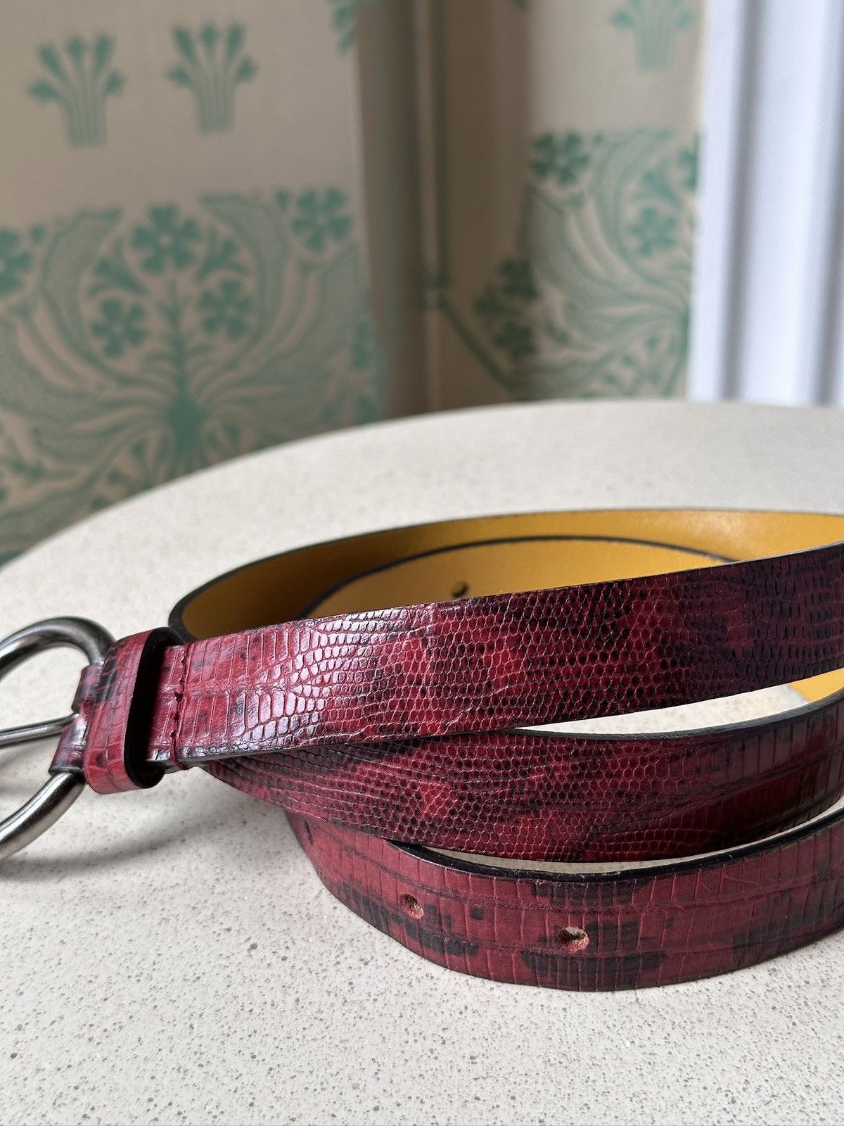Miu Miu 1999 MIU MIU Logo Red Python Leather Belt wmns Size: 75/30 Size ONE SIZE - 5 Thumbnail