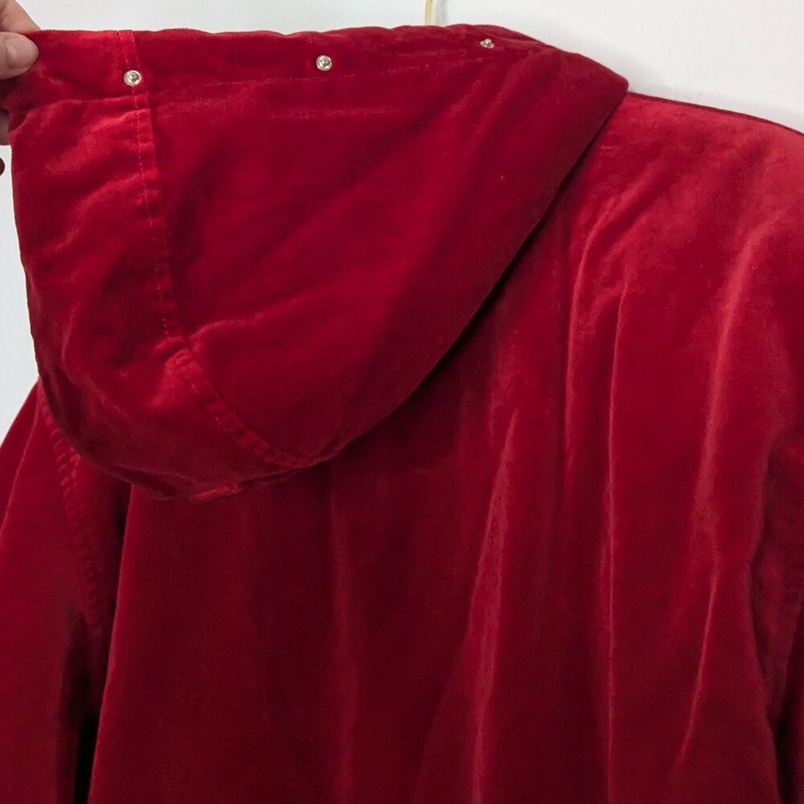 Bogner Bogner Red Velvet Long Sleeve Hooded Zip Up Jacket Pockets Size M / US 6-8 / IT 42-44 - 14 Thumbnail