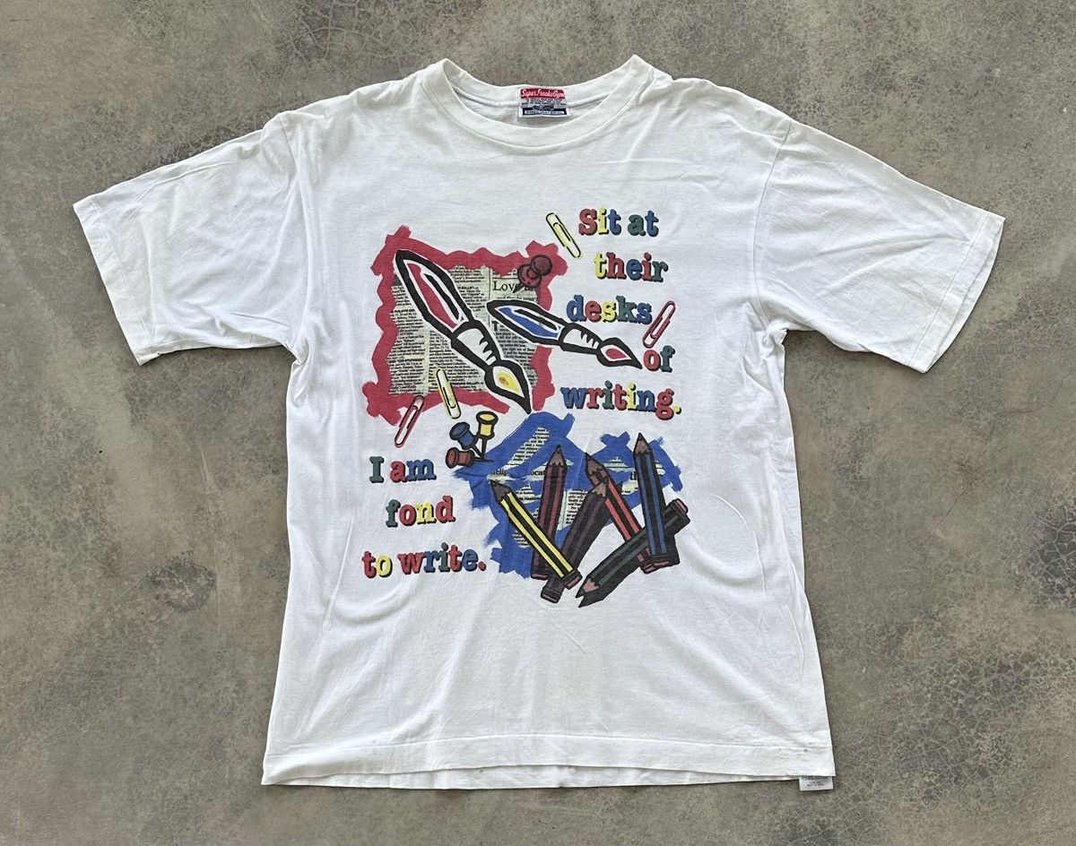 Vintage VINTAGE SUPER FREAKS GYM WRITE ART TEE Size US M / EU 48-50 / 2 - 1 Thumbnail