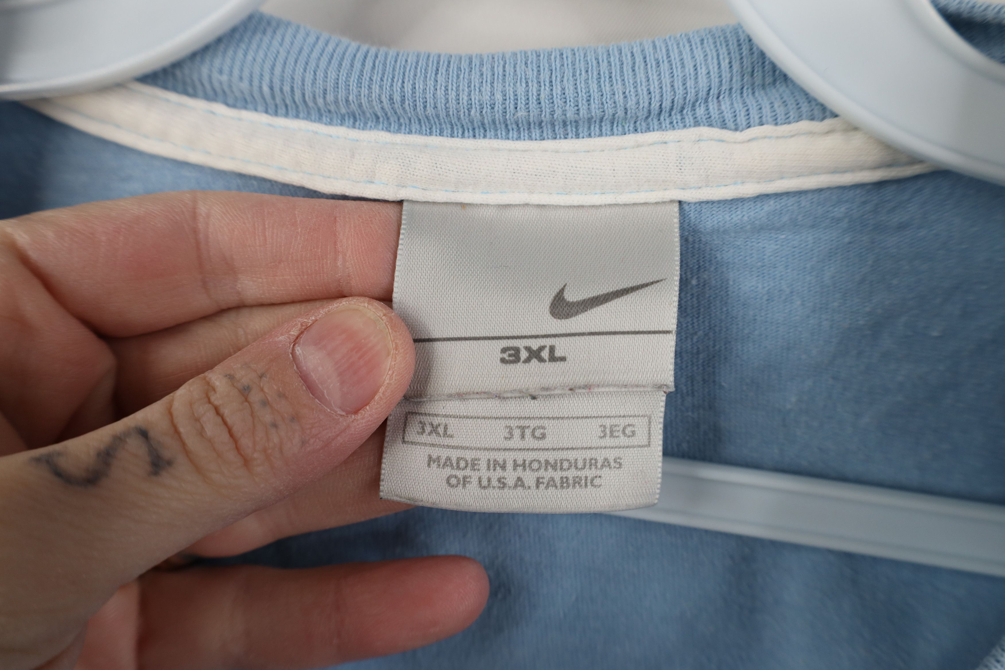 Nike Vintage Nike Scott Mini Swoosh T-Shirt Carolina Blue Cotton Size US XXL / EU 58 / 5 - 9 Thumbnail