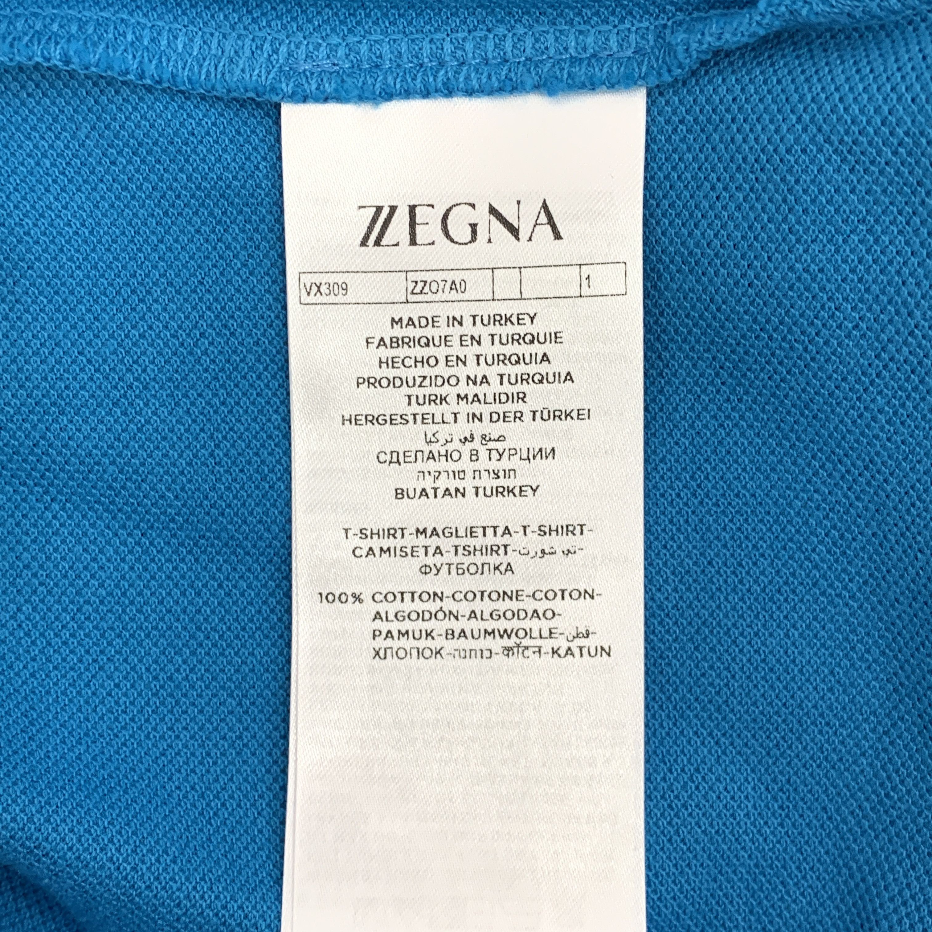 Z Zegna Zegna Logo Polo Shirt Blue (XL) Size US XL / EU 56 / 4 - 8 Thumbnail