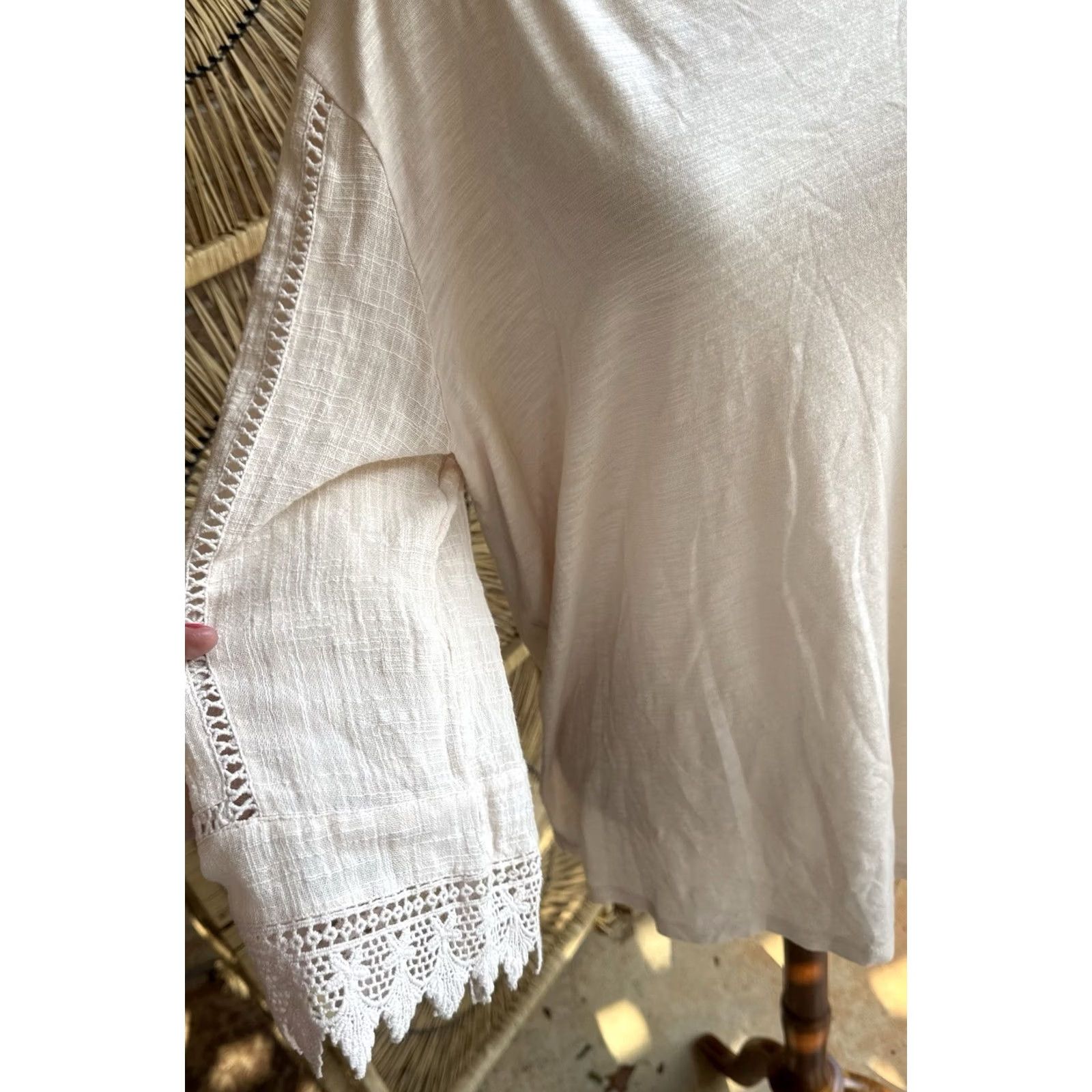 J. Jill VINTAGE? j jill Large Light Pink Boho Blouse Top Women L EUC Size L / US 10 / IT 46 - 4 Thumbnail