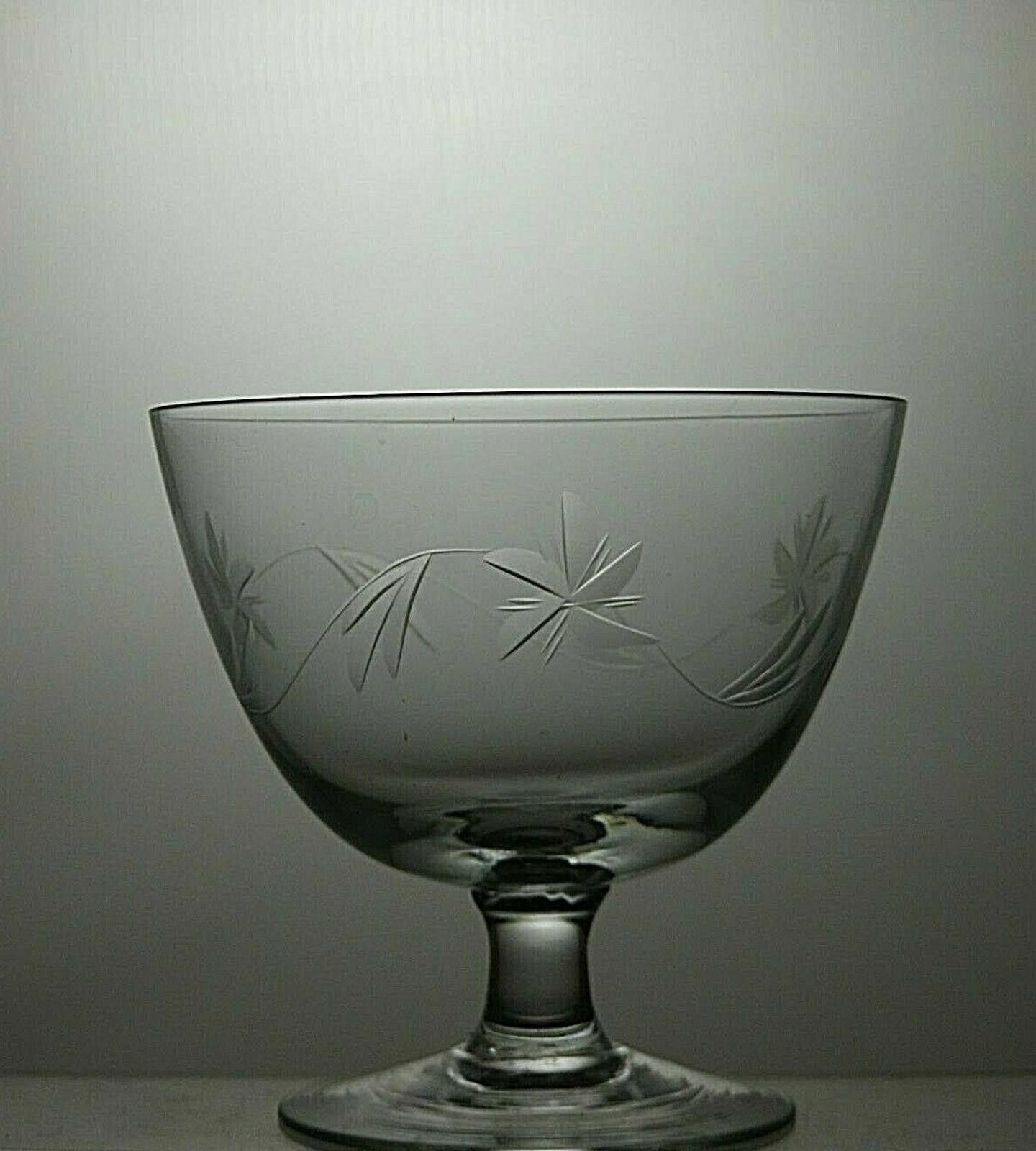The Unbranded Brand Lead Crystal Cut Glass Set Of 3 Footed Dessert bowls 3 1/3" Size ONE SIZE - 4 Thumbnail