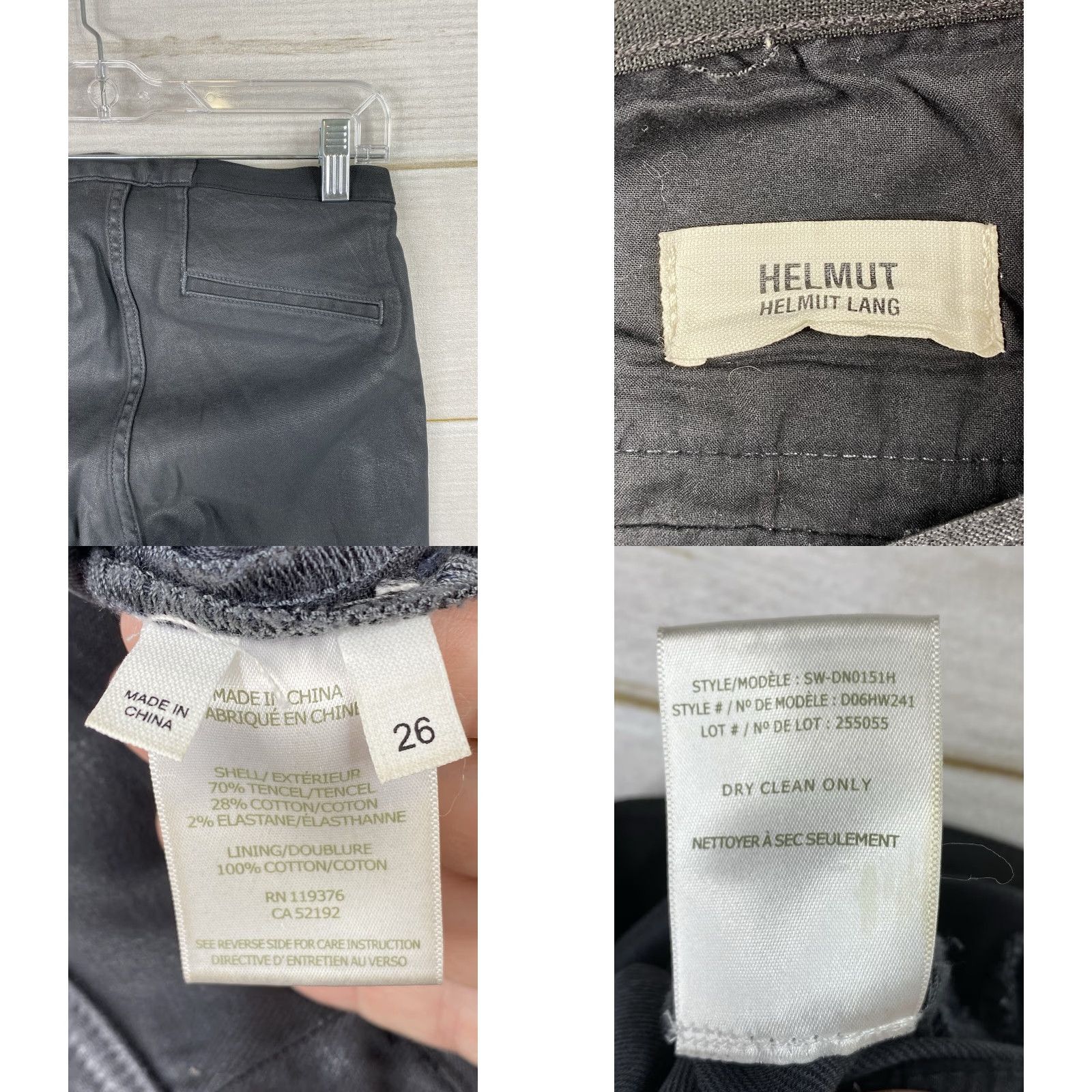 Helmut Lang HELMUT LANG Pants 26 Gray Wax Coated Skinny Faux Leather Look Tapered Legging Jeans Jegging Slim Women's Modern Gothic Hipster 26 Gray Size 26" / US 2 / IT 38 - 8 Thumbnail