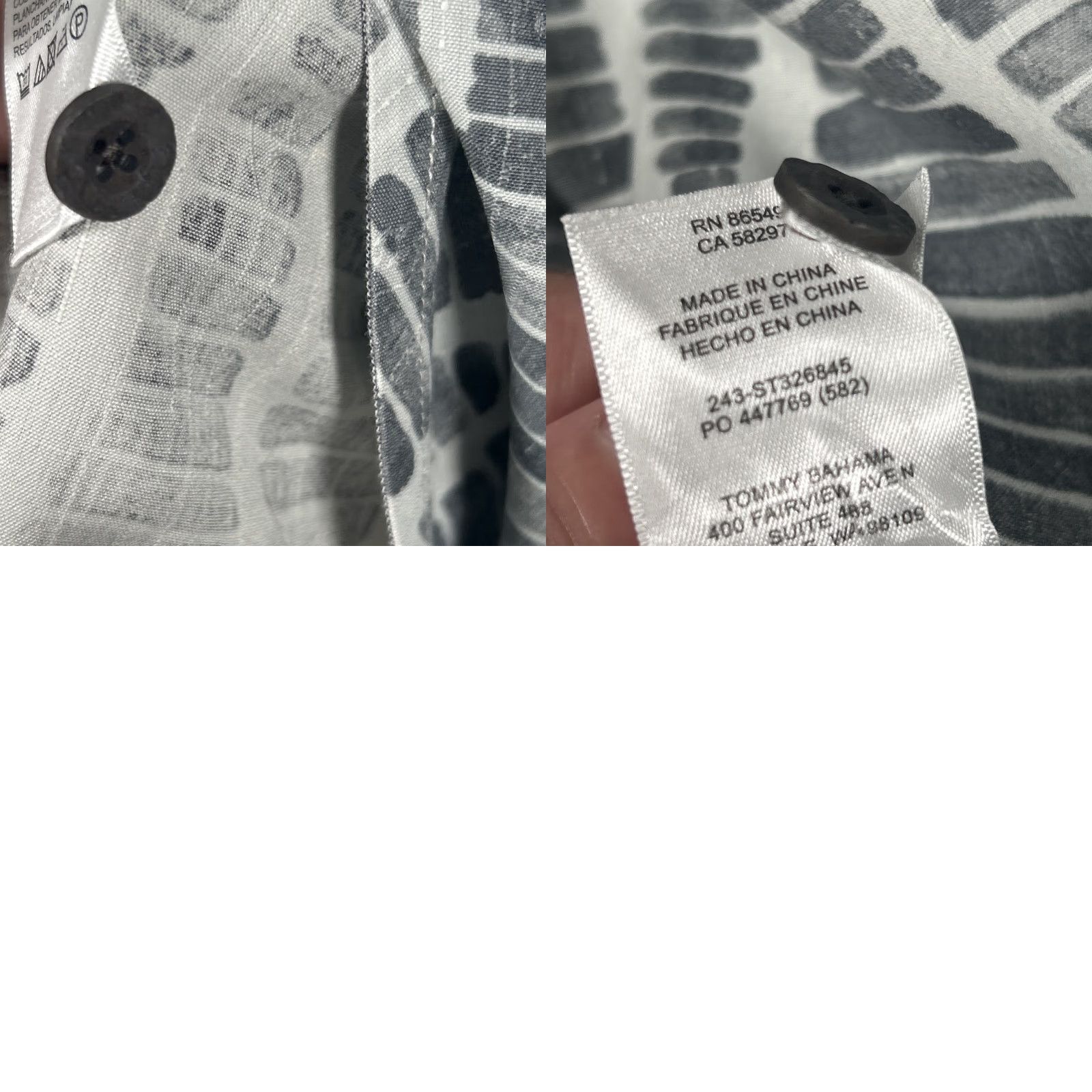 Tommy Bahama Tommy Bahama Shirt Mens L Gray Silk Button-Up Short Sleeve Geometric Pattern Casual Beach Hawaiian 100% Silk Button-Up Size US L / EU 52-54 / 3 - 8 Thumbnail
