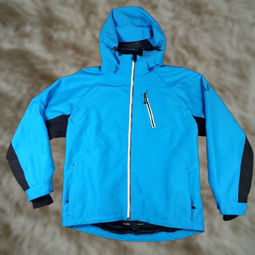 Sunice Jacket Mens Large Blue Full Zip Hooded Windbreaker Logo Zipper Pockets All Seasons Regular Outdoor Sports Fall Spring Summer Winter