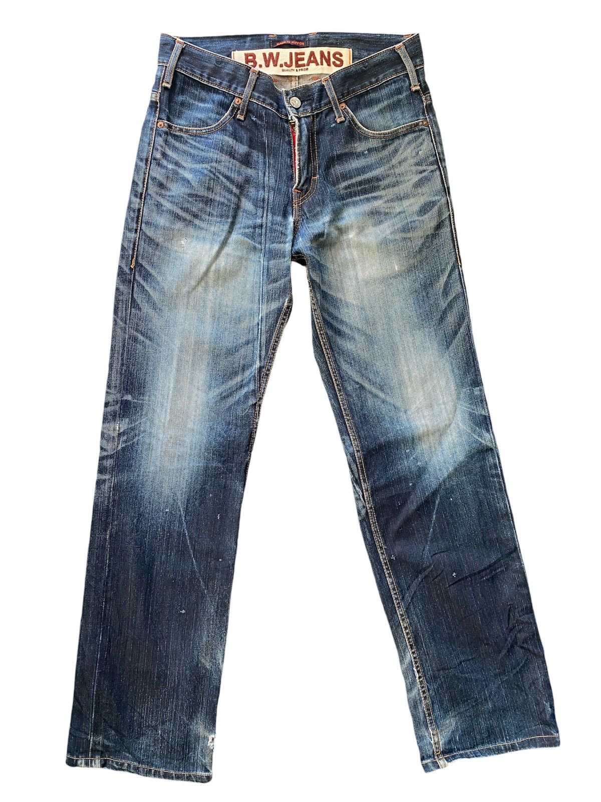 Japanese Brand × Vintage 🔥FLARE🔥Nippon Vintage Blue Way BW Distressed Jeans Size US 32 / EU 48 - 1 Thumbnail