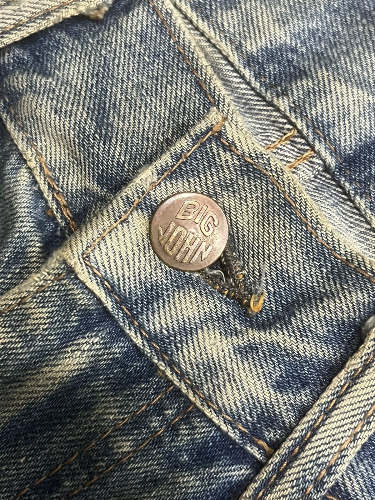 Big John Vintage Japan Big John Union Made Repro Heavy Fade Rip Jeans Size US 32 / EU 48 - 5 Thumbnail