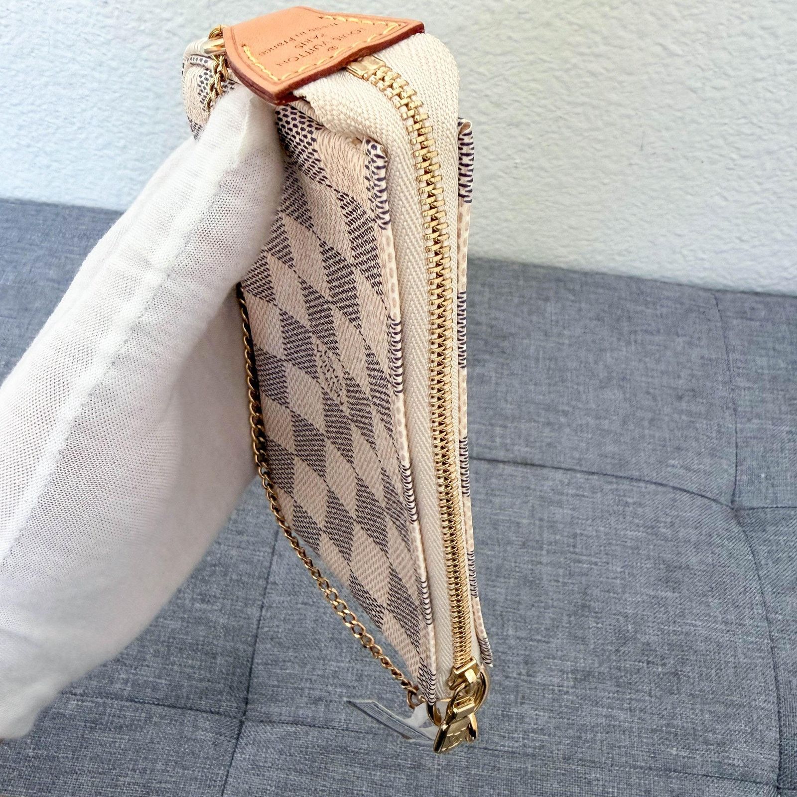 Louis Vuitton LV Mini Pochette Damier Azur Chain Bag Size ONE SIZE - 10 Thumbnail