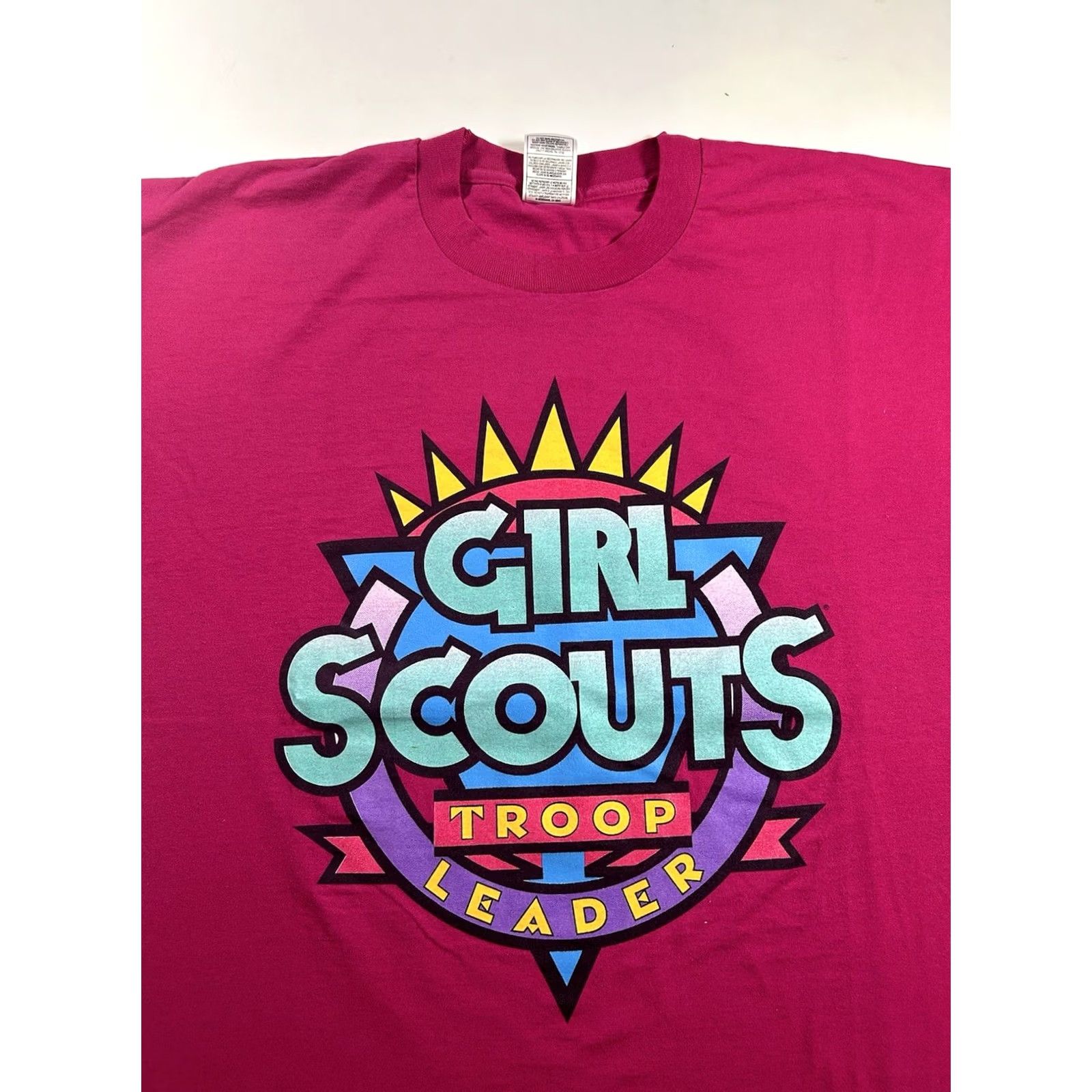 Fruit Of The Loom VINTAGE Girl Scouts T-Shirt Adult XL Pink Graphic 90s Cookies Troop Leader Fruit of the Loom Mens Size US XL / EU 56 / 4 - 2 Thumbnail