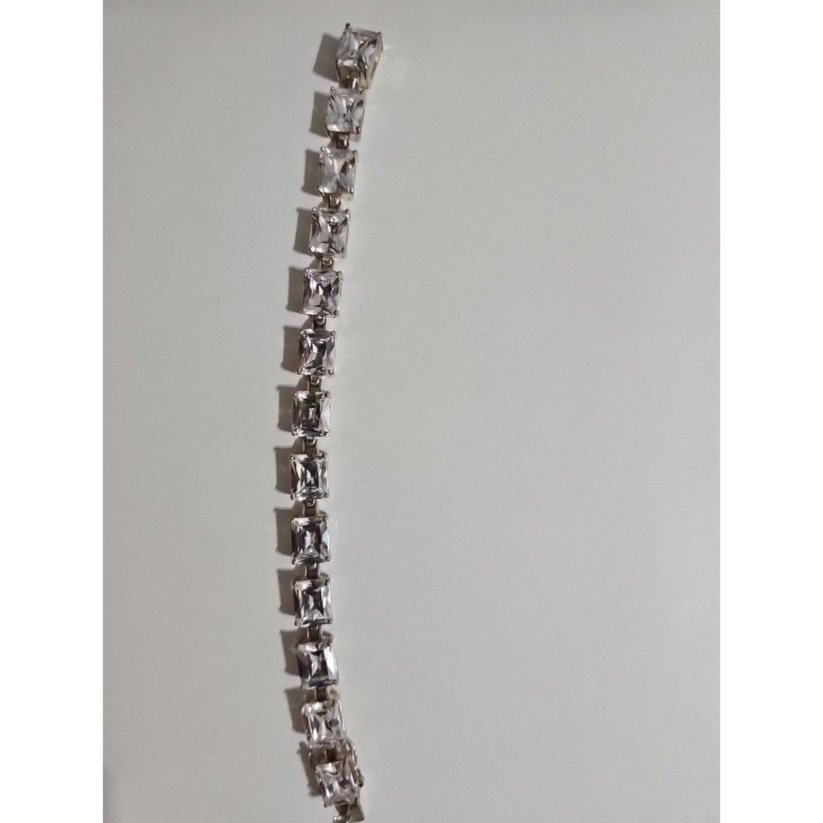 Other Cubic Zirconia Tennis Link Silver Bracelet Size ONE SIZE - 8 Thumbnail