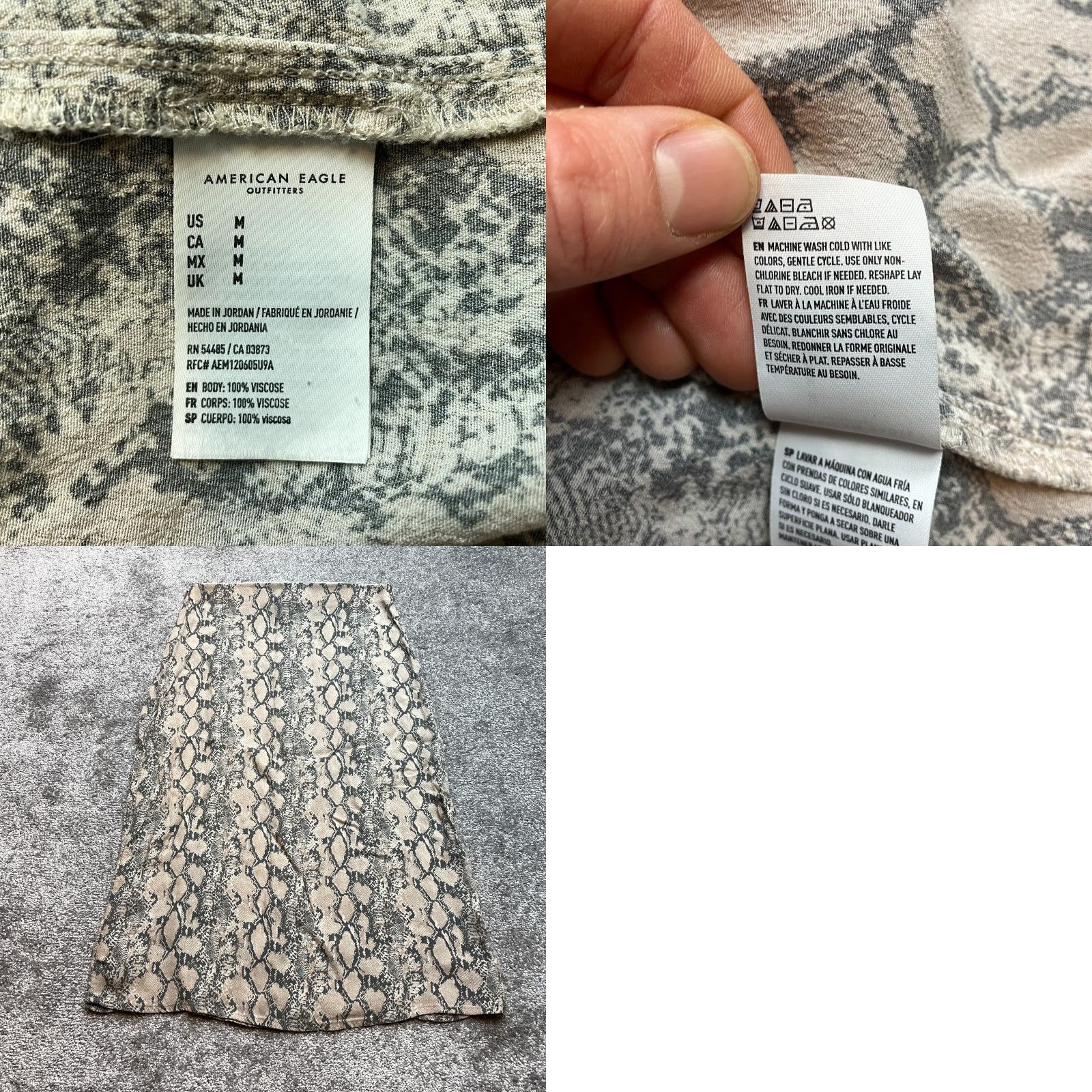 American Eagle Outfitters American Eagle Skirt Womens Medium Beige Striped Lightweight Stretch Size 32" / US 10 / IT 46 - 8 Thumbnail