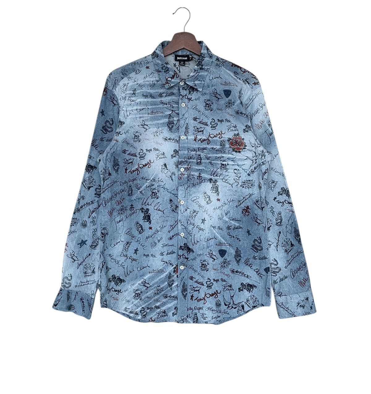 Just Cavalli × Vintage Vintage Brand Just Cavalli Full Print Shirt 2000s Size US L / EU 52-54 / 3 - 1 Thumbnail