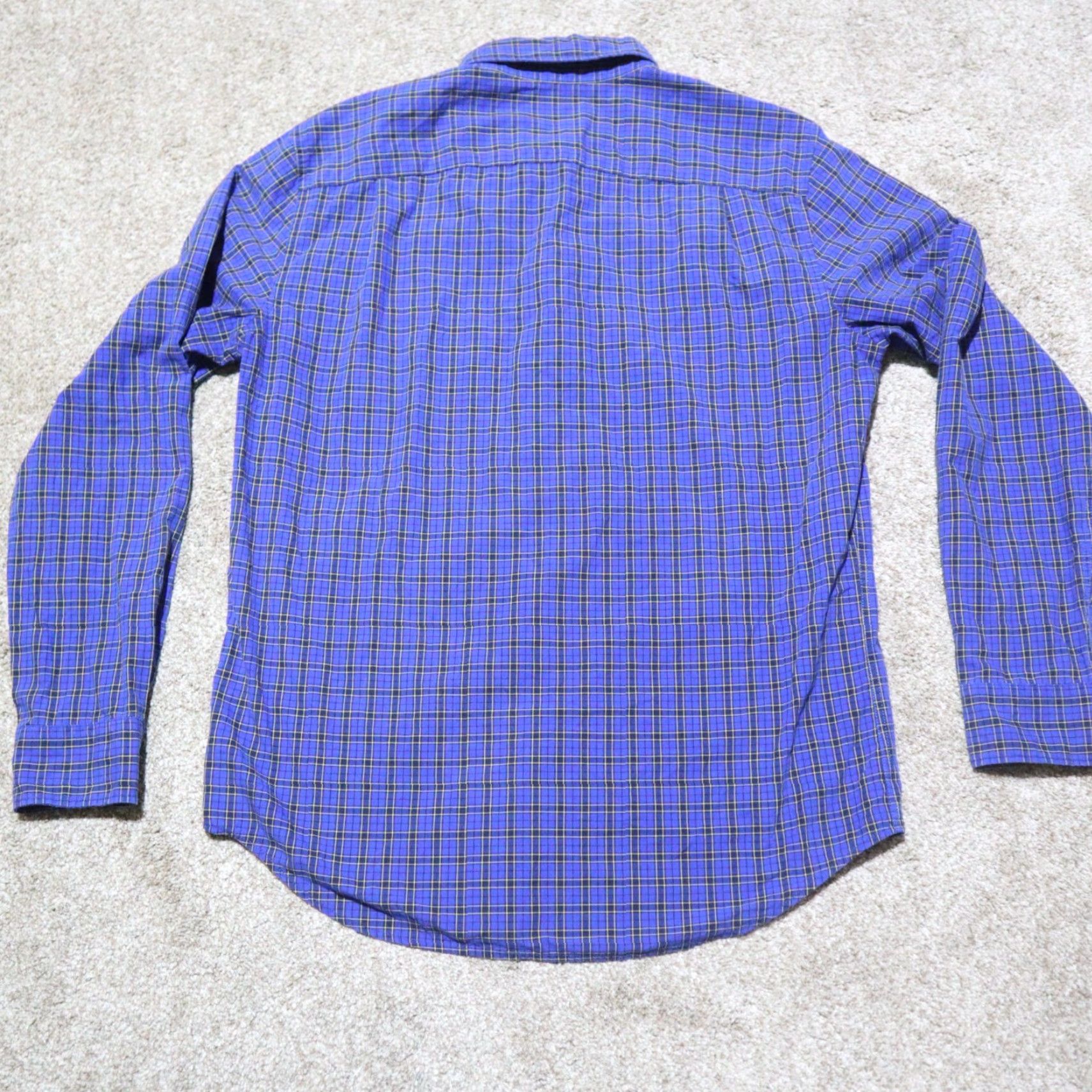 Vintage VINTAGE American Eagle Shirt Blue Checkered Long Sleeve Button-Up Adult M Medium Blue 90s Concert Style Mens Size US M / EU 48-50 / 2 - 8 Thumbnail