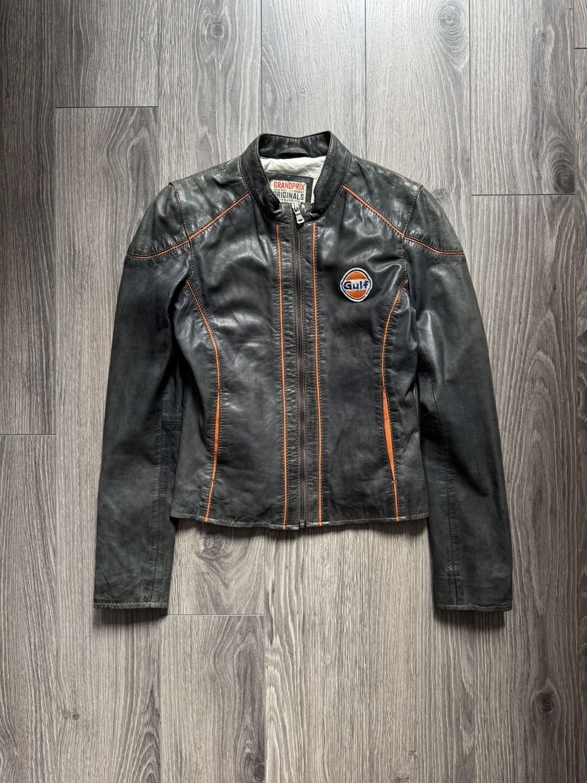 Other Grandprix Originals Women's Gulf Leather Racing Jacket Size XS / US 0-2 / IT 36-38 - 1 Thumbnail