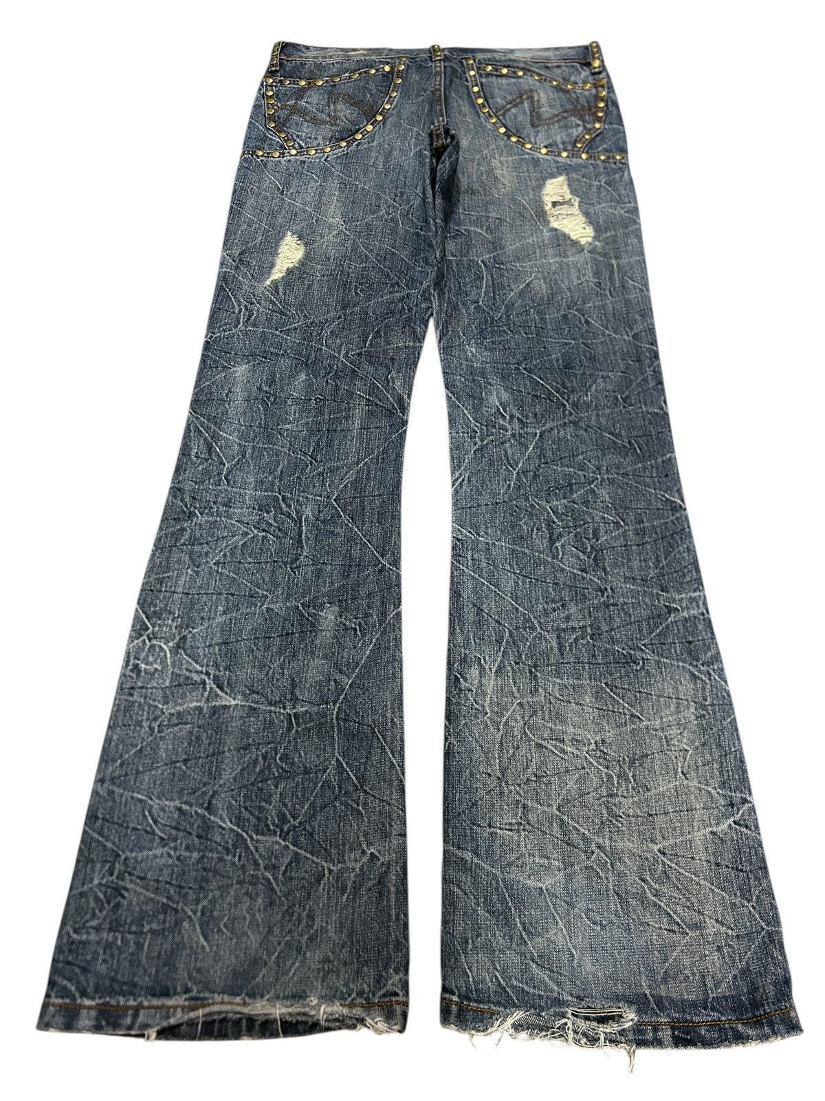 semanticdesign Vintage SemanticDesign Clawmark Distressed Studded Jeans Size US 32 / EU 48 - 3 Thumbnail