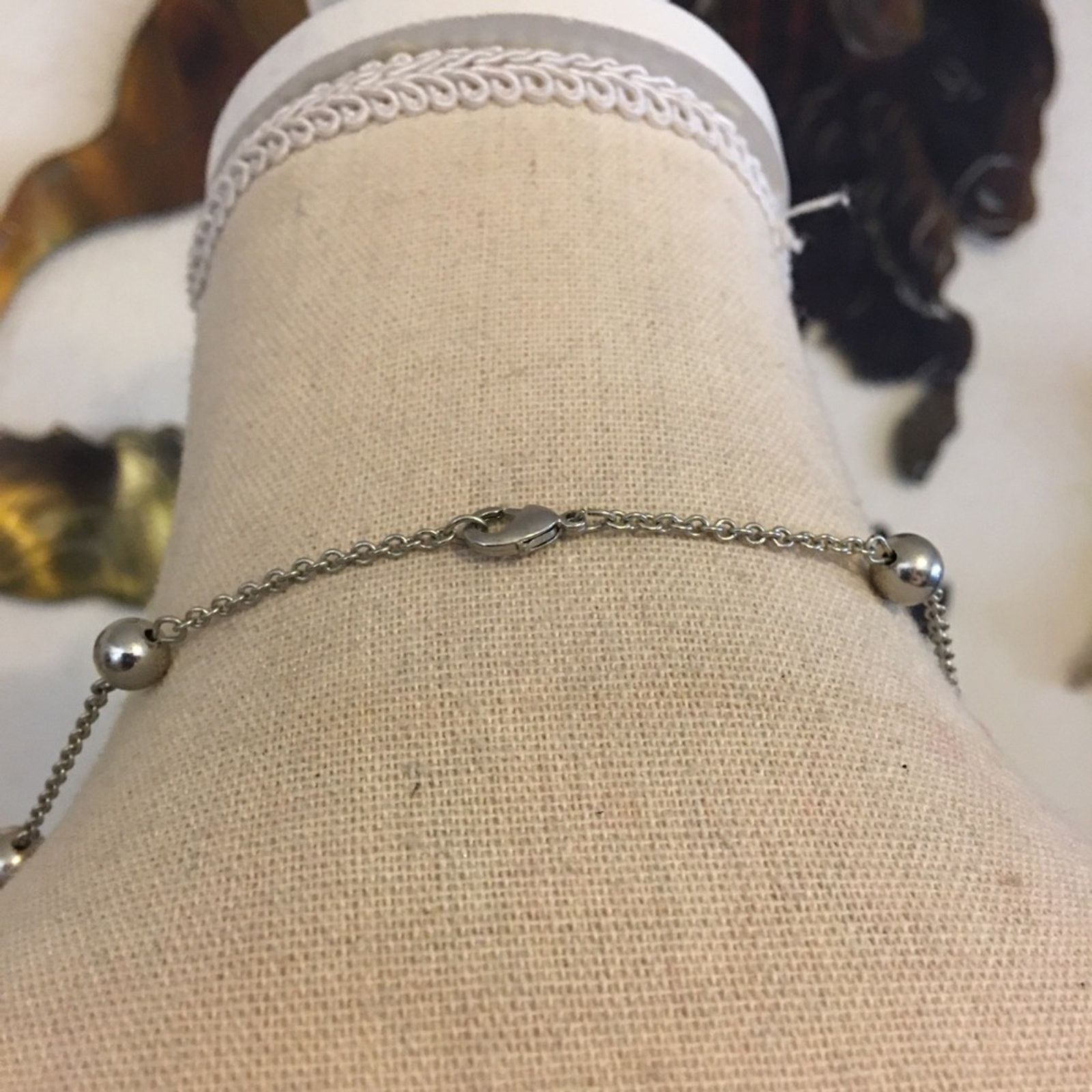 Vintage Vintage long silver tone chain pink pearl necklace Size ONE SIZE - 5 Thumbnail