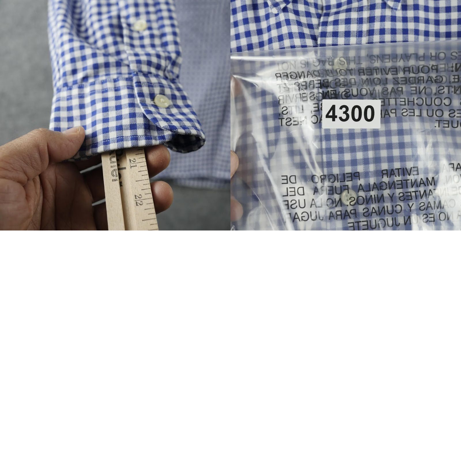 Polo Ralph Lauren Polo Ralph Lauren Shirt Mens Large Blue Gingham Button-Down Long Sleeve Size US L / EU 52-54 / 3 - 9 Thumbnail
