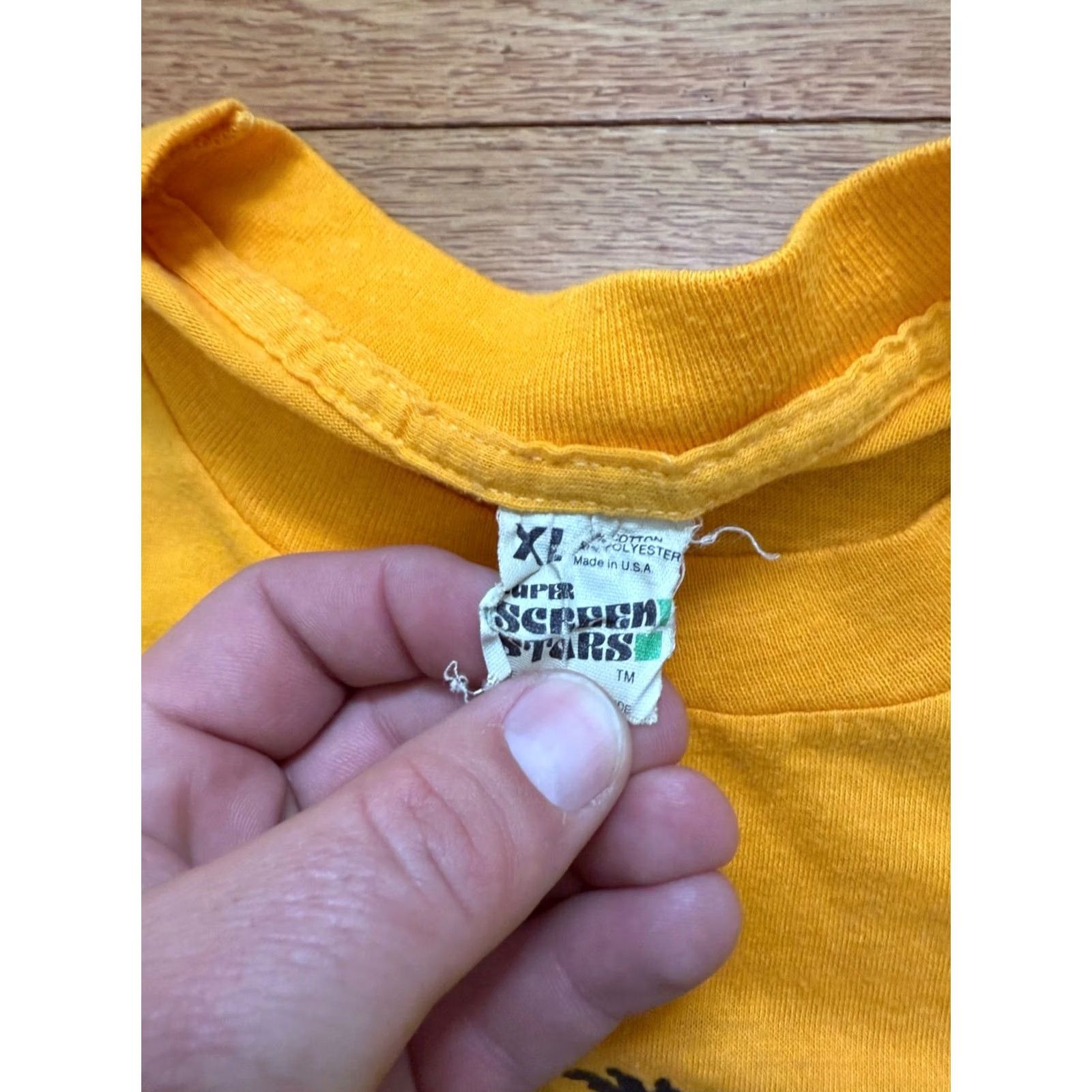 Vintage VINTAGE Screen Stars Florida Palm Trees T-Shirt XL Mens Short Sleeve Crew Neck Cotton Blend Yellow 90s Graphic Logo Metallic Size US XL / EU 56 / 4 - 5 Thumbnail
