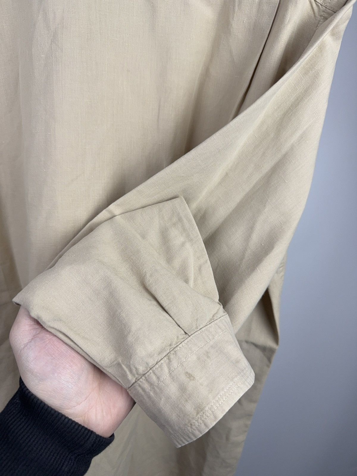Marlboro Classics 90s Marlboro Classics Beige Linen Work Shirt Vintage L Size US L / EU 52-54 / 3 - 18 Thumbnail