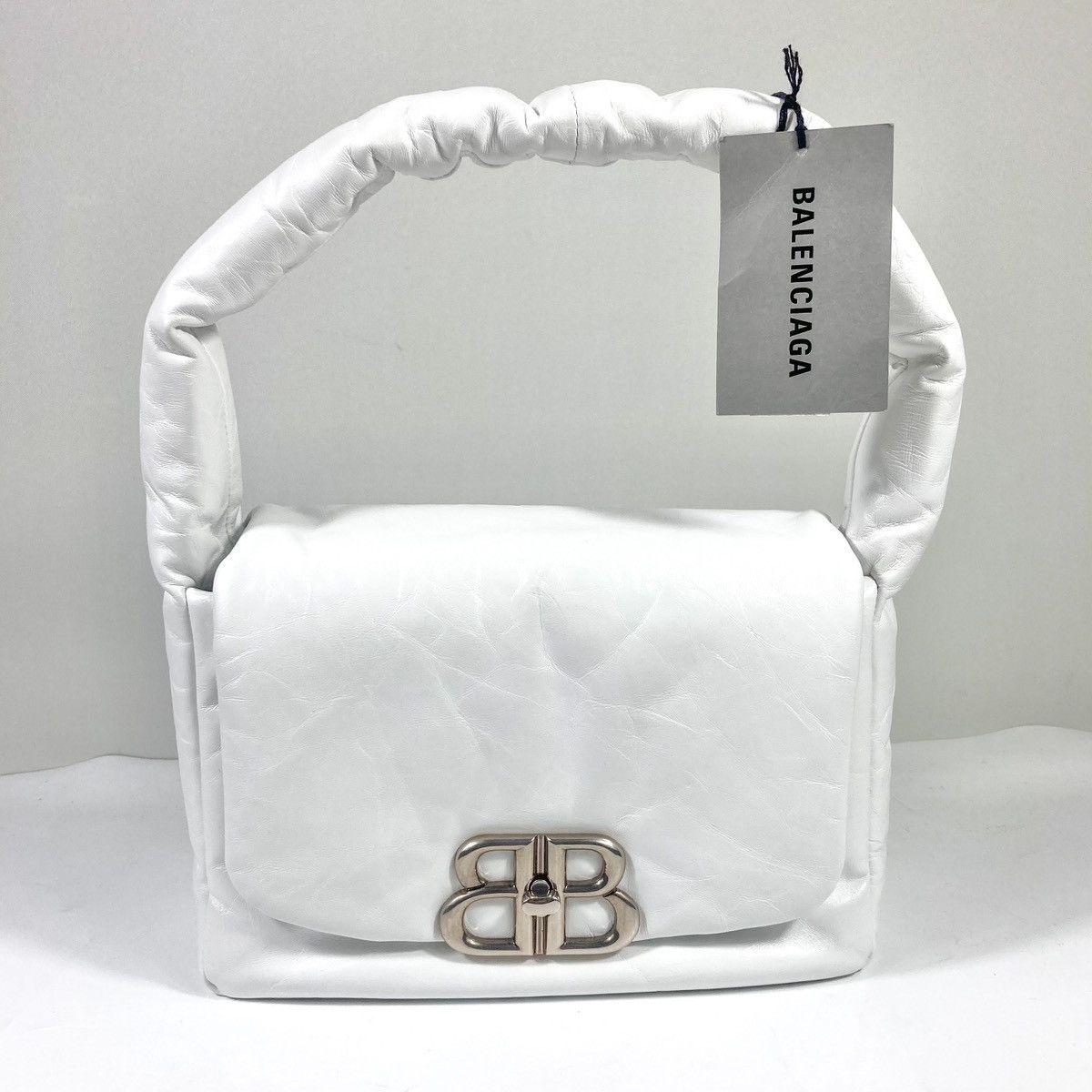 Balenciaga Balenciaga Small Monaco Leather Shoulder Bag Optic White NEW Size ONE SIZE - 5 Thumbnail