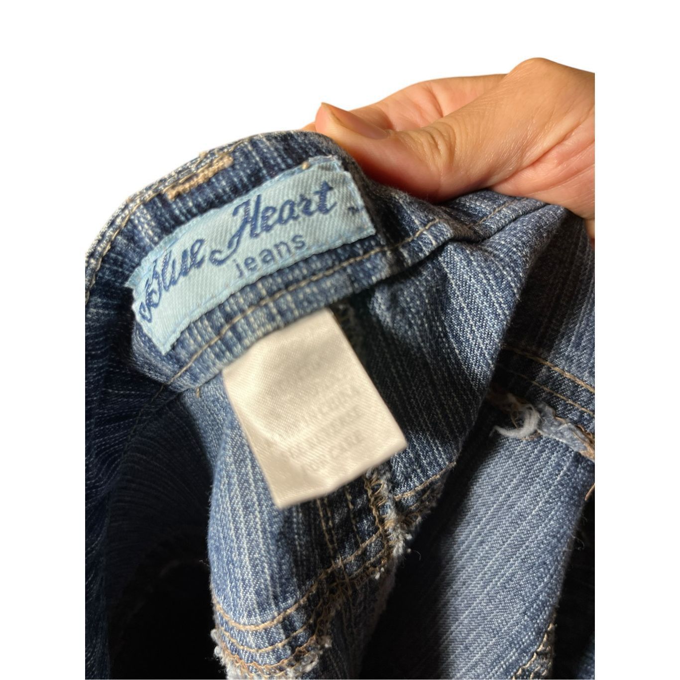 Other Vintage Blue Heart Y2K Denim Shorts Size 31 inch Waist Size 31" - 5 Thumbnail