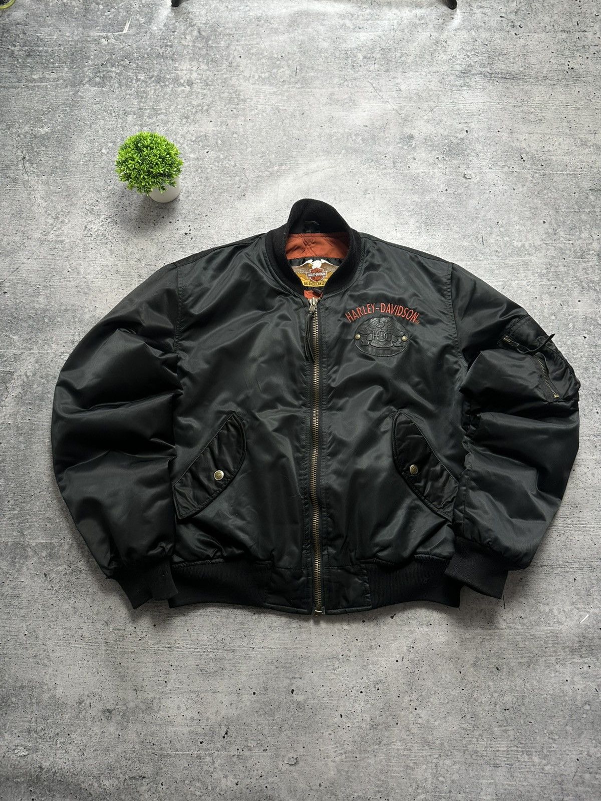 Harley Davidson Vintage Harley Davidson Motorcycle OWNERS HOG Satin Jacket! Size US L / EU 52-54 / 3 - 2 Thumbnail