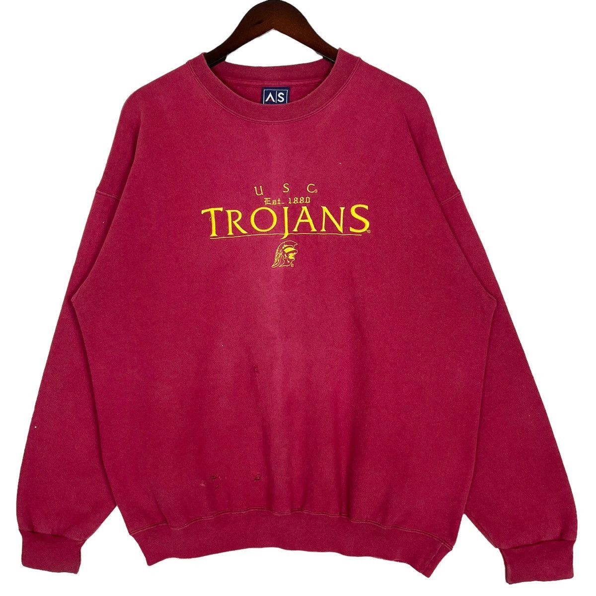 image of American College x Collegiate Vintage USC Trojan University South Carolina Sweatshirt in Maroon (Si