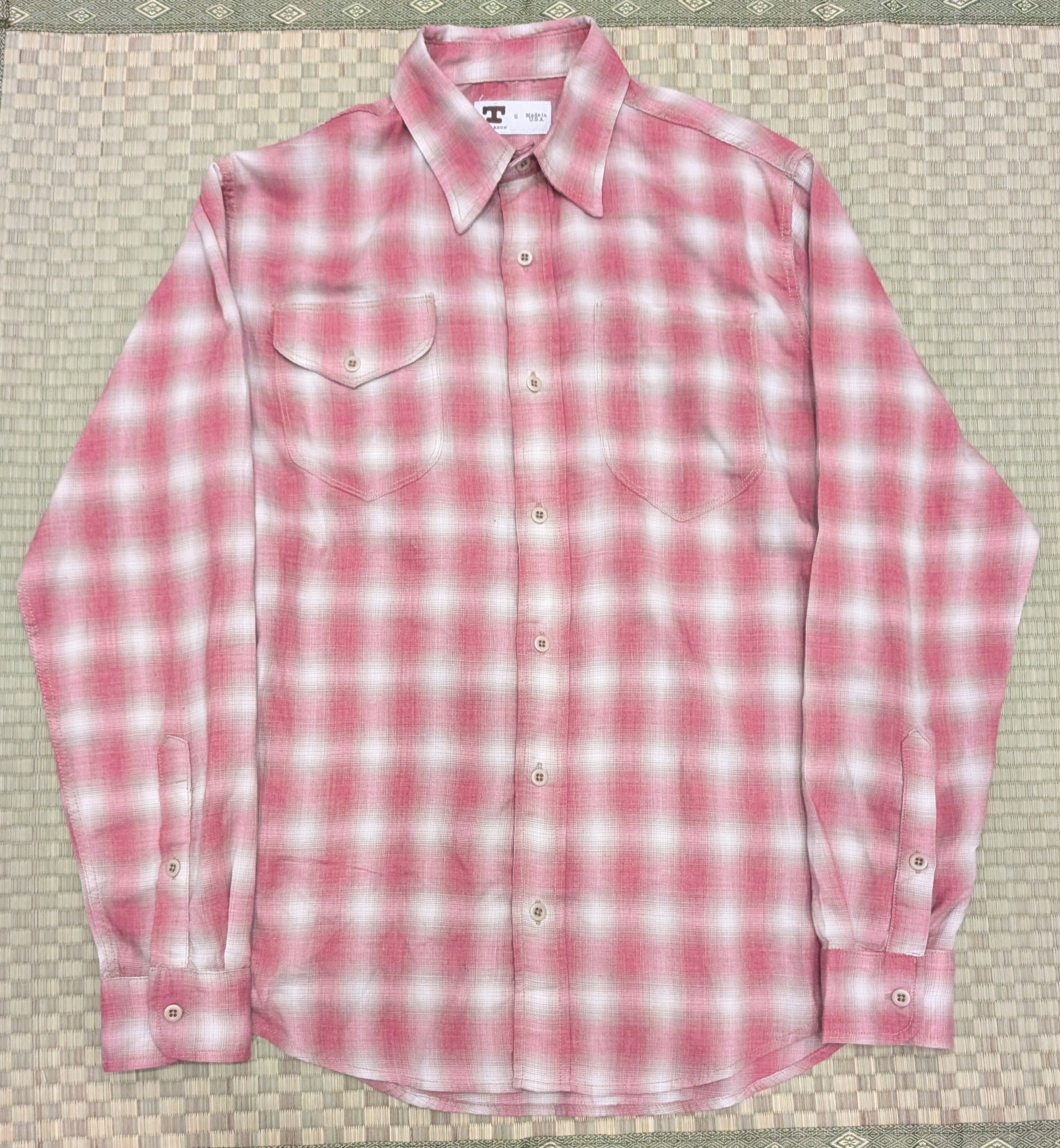 Tellason Tellason Long Sleeve Shadow Shirt Ombre Red Plaid Size US S / EU 44-46 / 1 - 1 Thumbnail