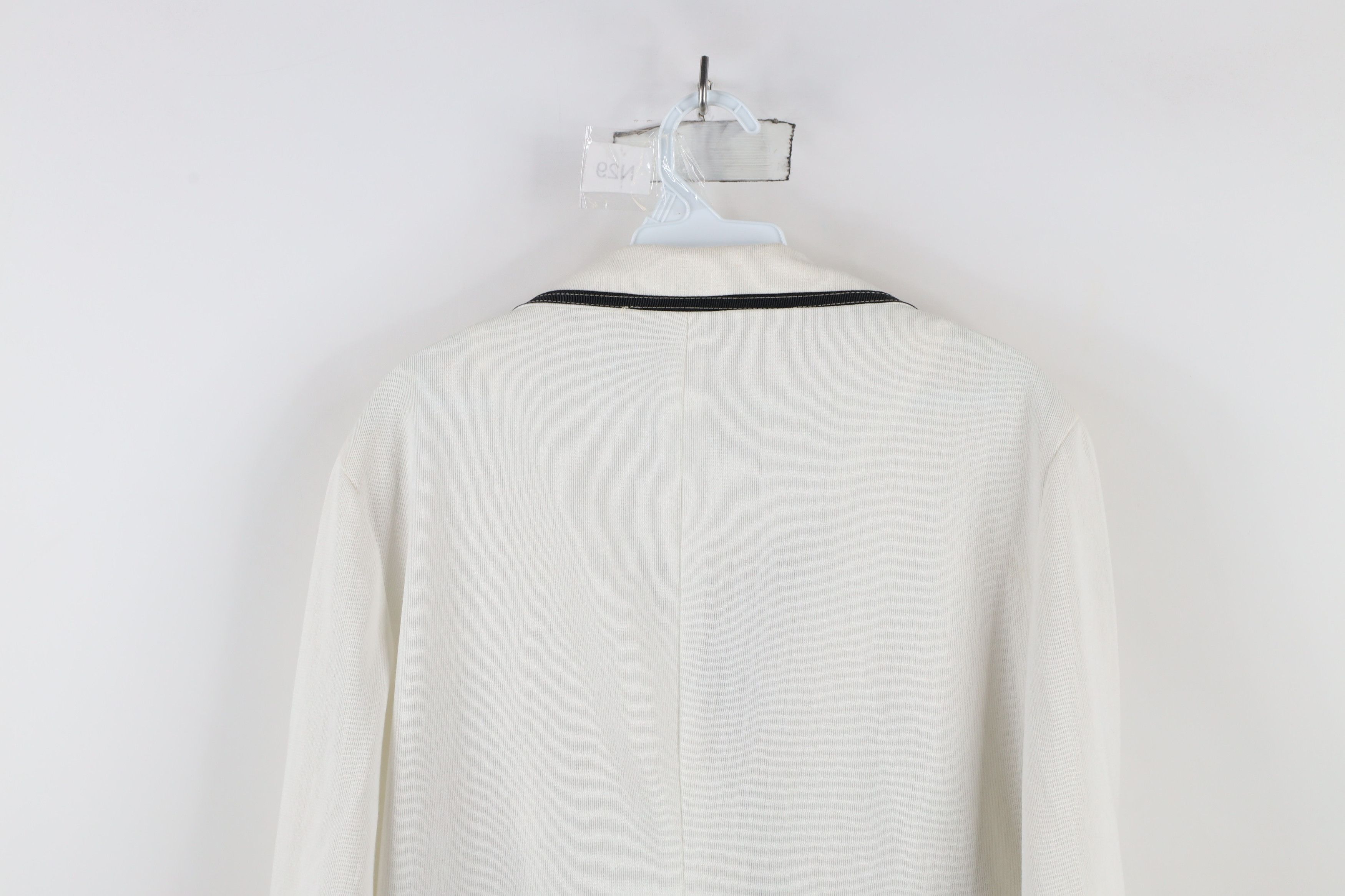 Vintage Vintage 70s Streetwear Ribbed Knit Blazer Jacket White USA Size L / US 10 / IT 46 - 10 Thumbnail