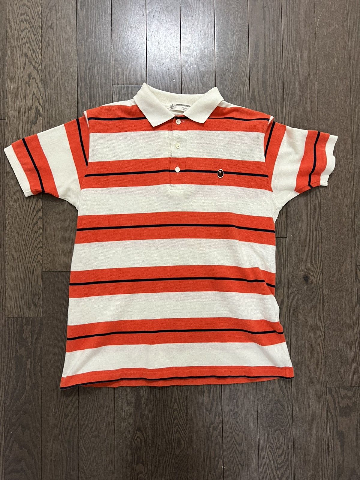 Bape BAPE A Bathing Ape Striped Polo (w/ Original Bag) Size US M / EU 48-50 / 2 - 1 Thumbnail