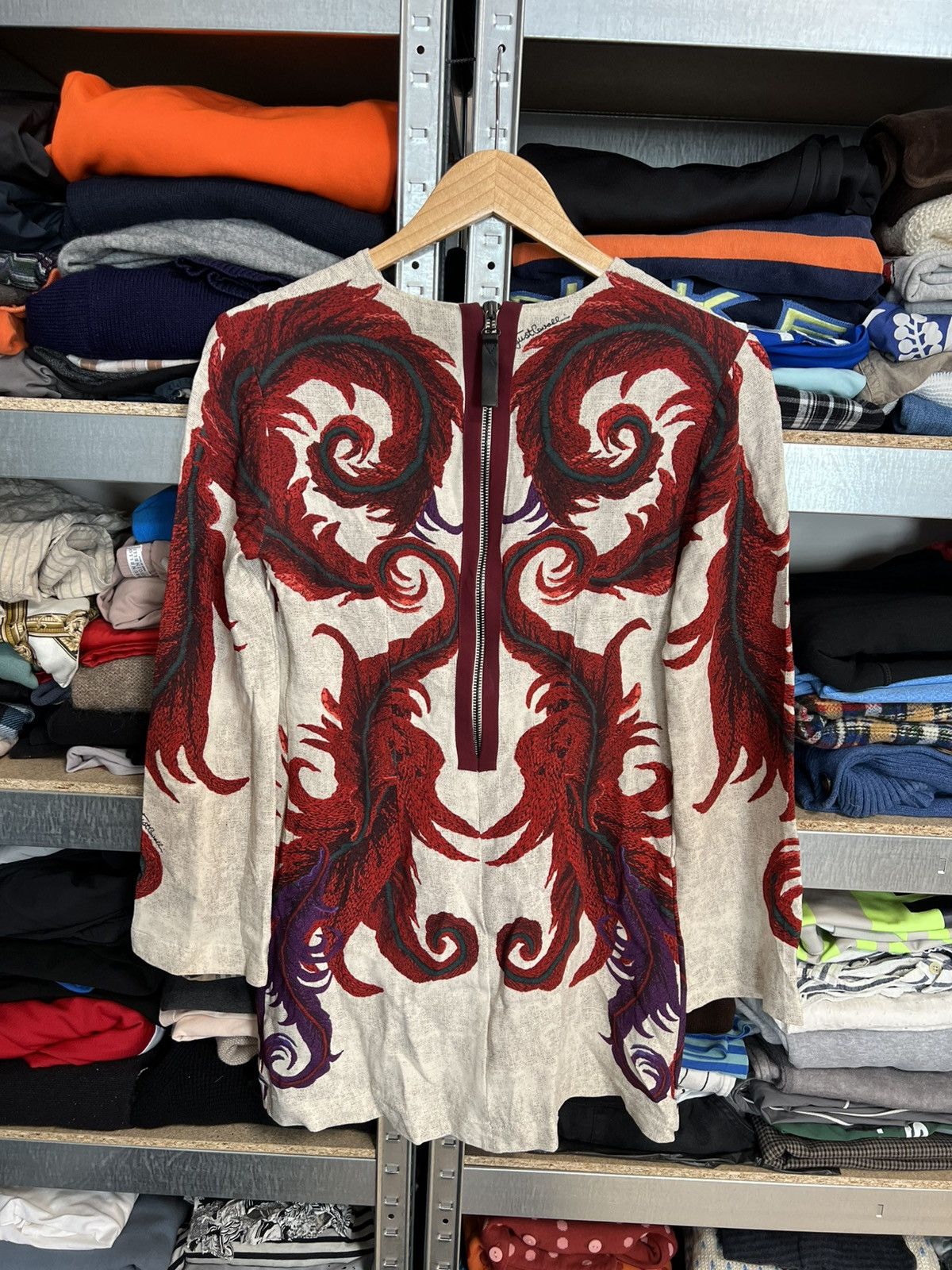 Designer × Just Cavalli Just Cavalli Women’s Printed Long Sleeve Zip Dress Size 40 Size S / US 4 / IT 40 - 3 Thumbnail