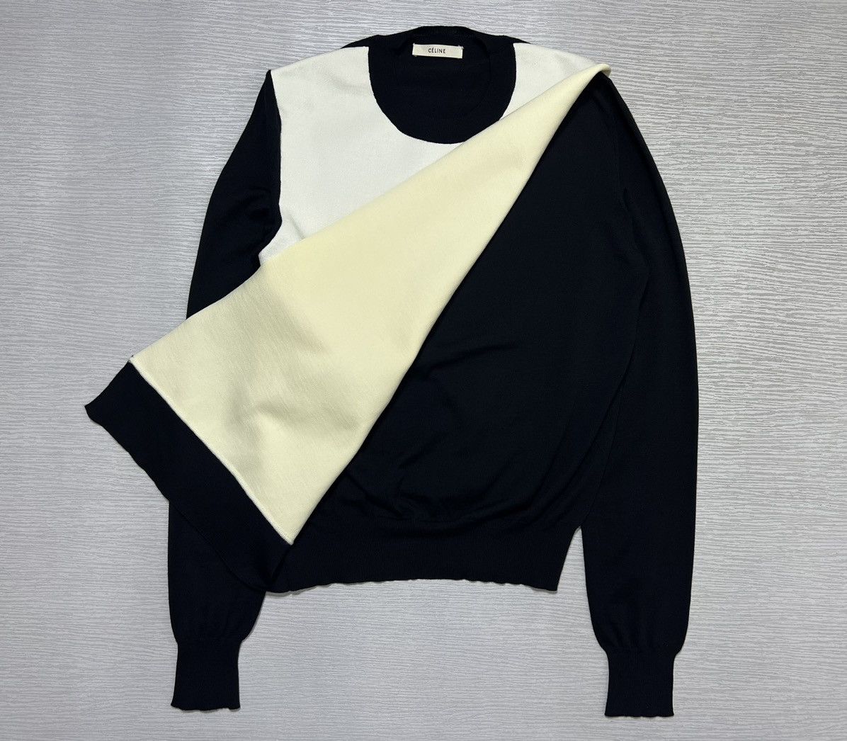 Celine Celine - Phoebe Philo - Colorblock Knit Layered Sweater Size S / US 4 / IT 40 - 2 Thumbnail