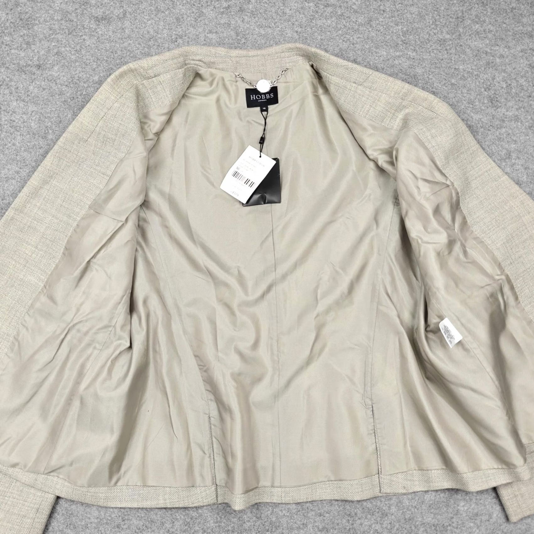 Vintage Hobbs Jacket Womens 16 White Blazer Wool Millbank One Button Lined Suit Workwear Size XXL / US 16-18 / IT 52-54 - 5 Thumbnail