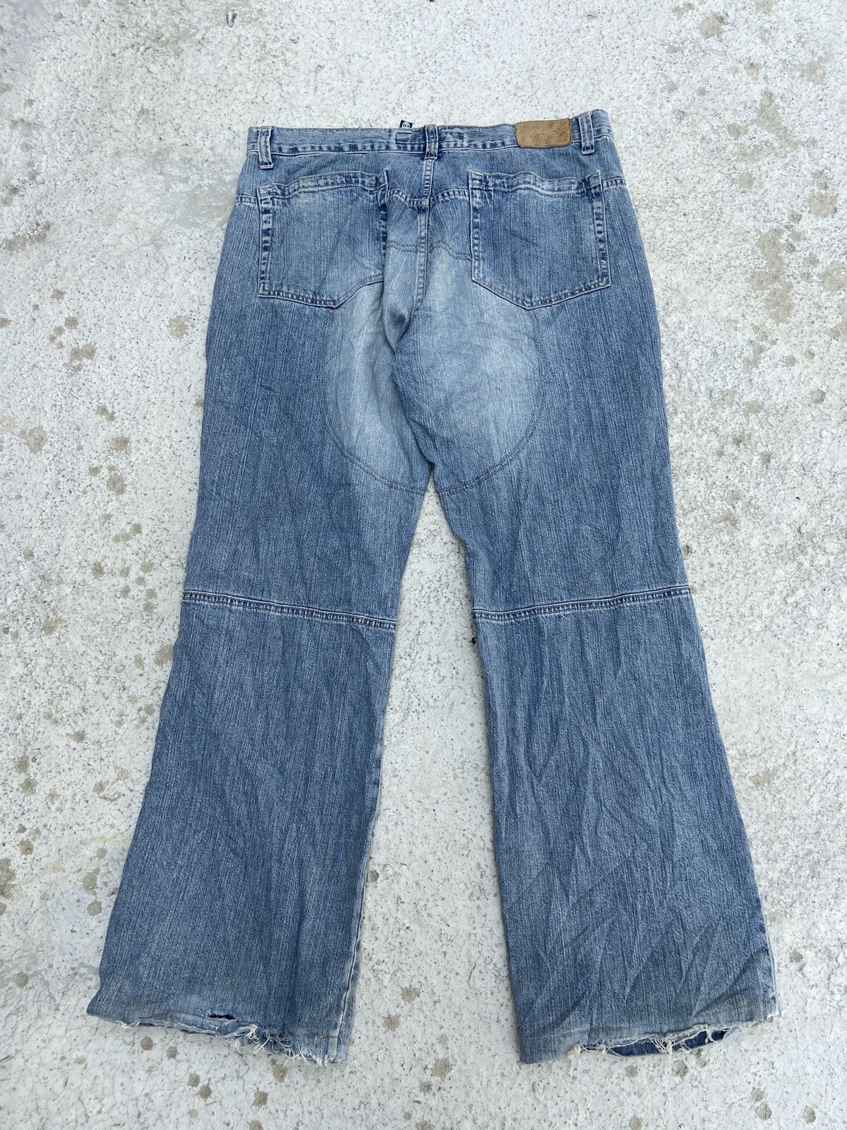 Hysteric Glamour × Japanese Brand × Vintage Flare Baggy Fishbone Denim Size US 37 - 5 Thumbnail