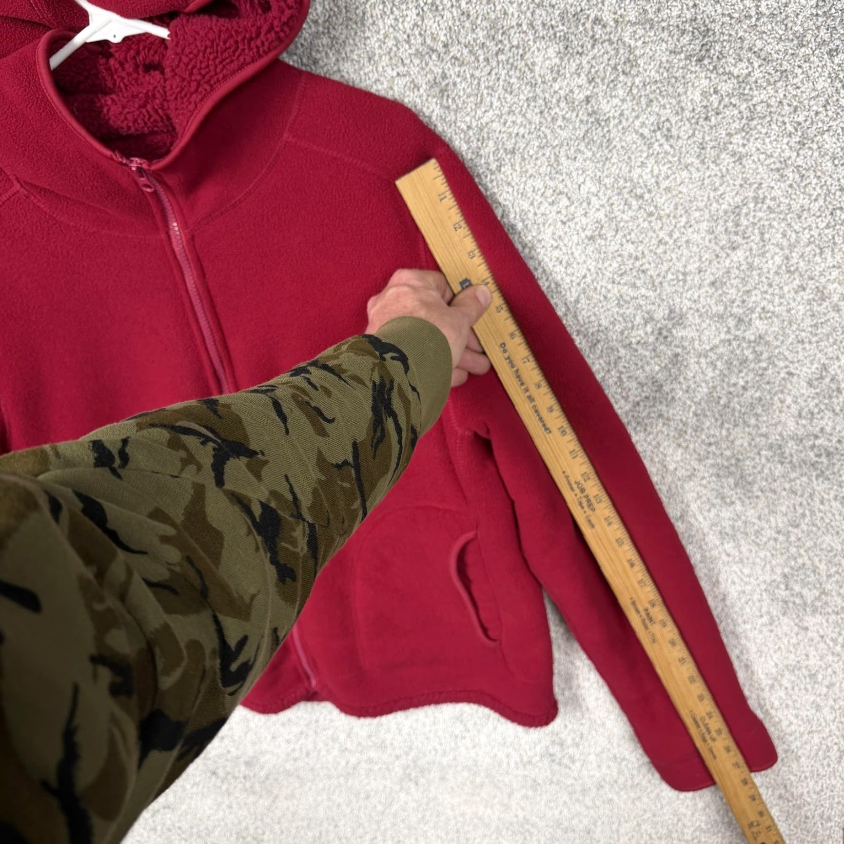 Faded Glory Faded Glory Jacket Womens L Red Fleece Hooded Full Zip Granola Girl Cabincore Size L / US 10 / IT 46 - 3 Thumbnail