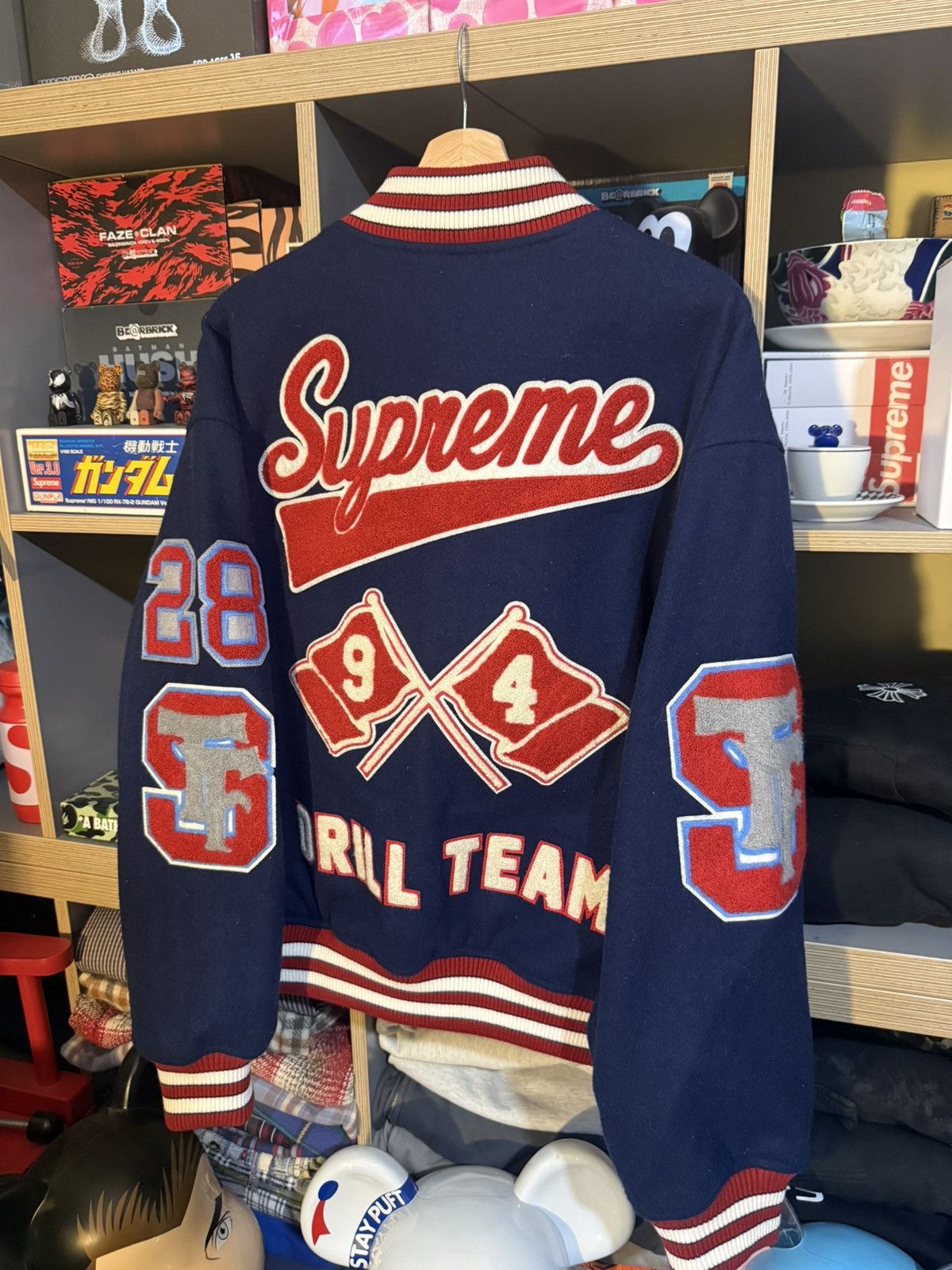 Supreme Supreme Navy Drill Team Varsity Jacket Size US L / EU 52-54 / 3 - 4 Thumbnail