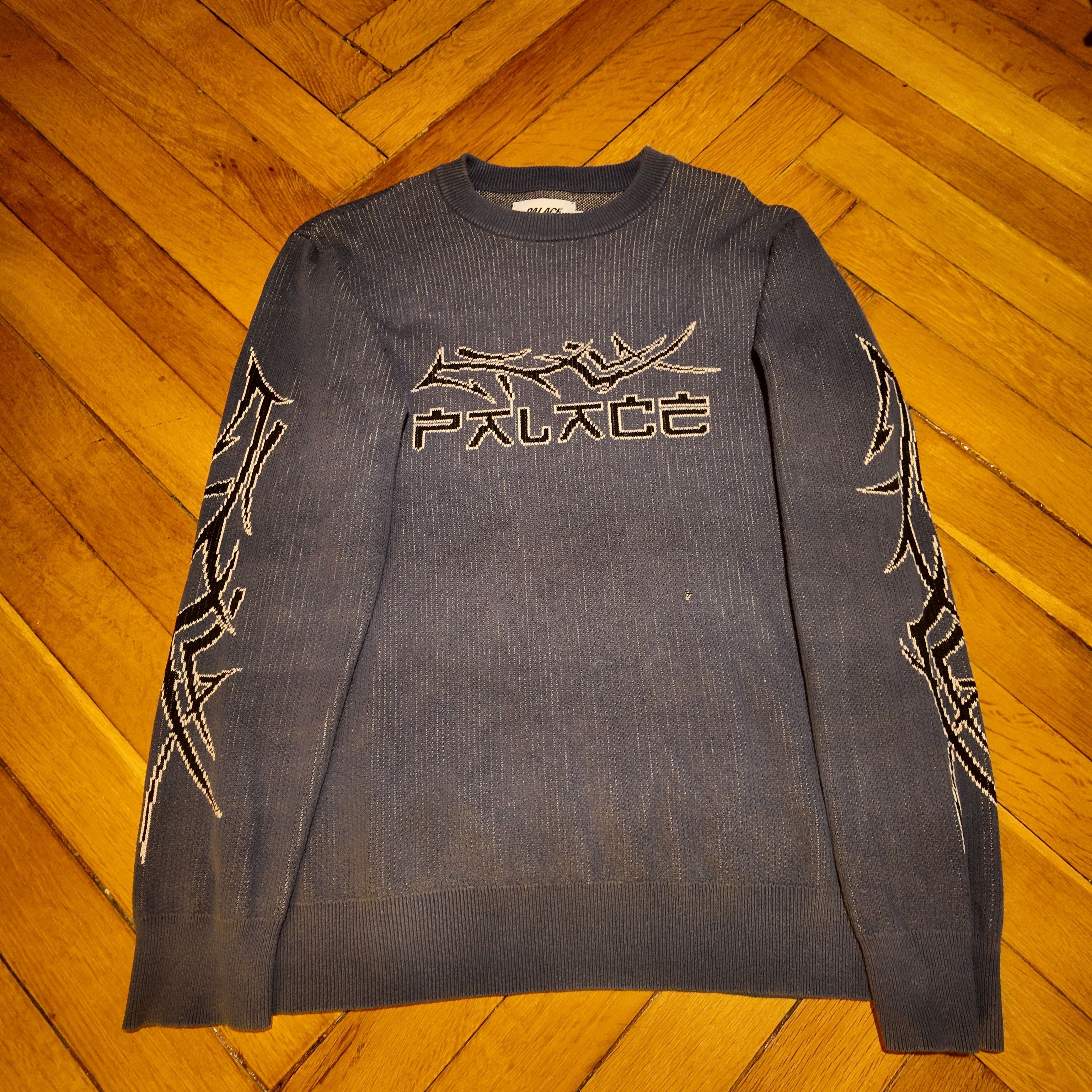 Palace Palace Vesuvio Knit Blue size Medium In Hand | Grailed