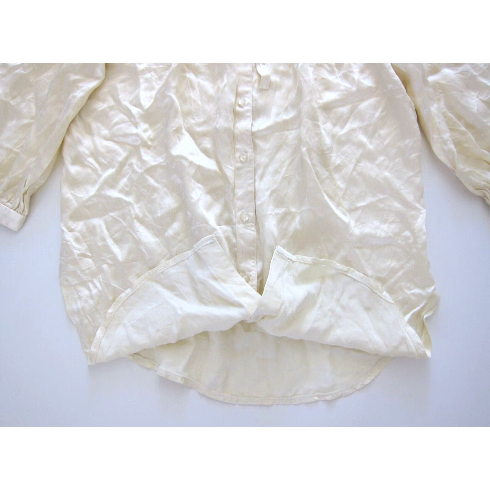 Vintage VINTAGE Just Tops Of California Ivory Silky Button Down 3/4 Sleeve Blouse M Size M / US 6-8 / IT 42-44 - 6 Thumbnail