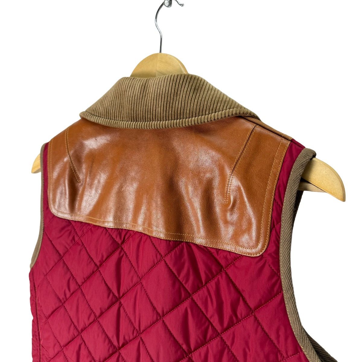 Junya Watanabe 🔥JUNYA WATANABE FW2014 QUILTED NYLON COWHIDE LEATHER VEST Size US XS / EU 42 / 0 - 6 Thumbnail