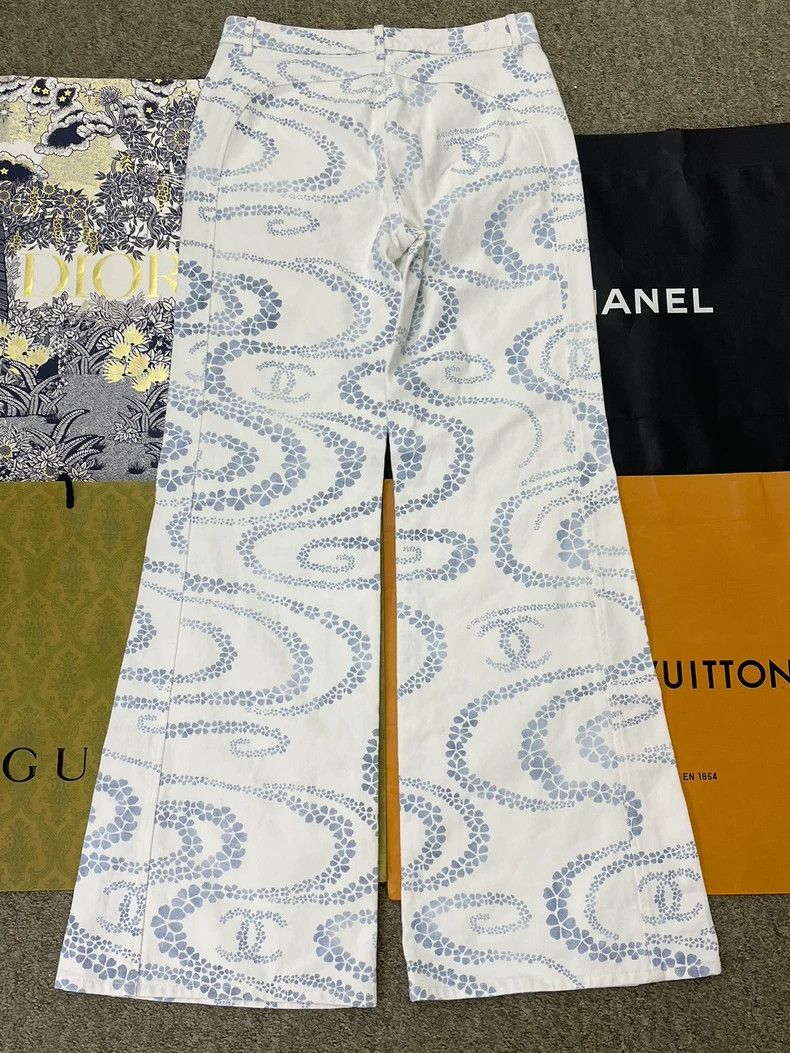 Chanel chanel Beach series white and blue colour block printed mi Size 24" / US 00 / IT 34 - 3 Thumbnail