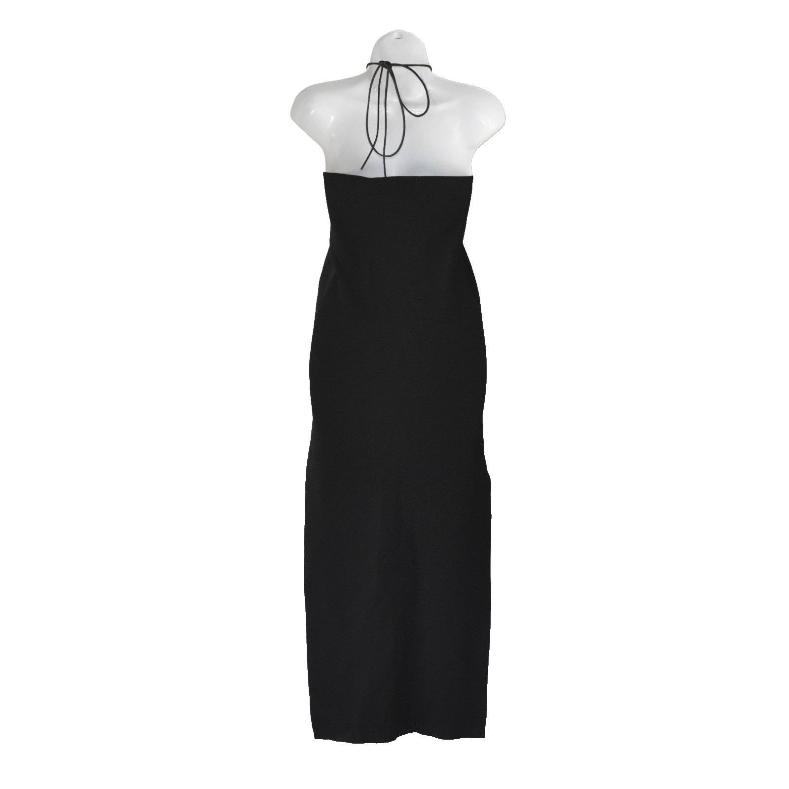 AYA MUSE AYA MUSE Black Back Ties Halter Slit Side Evening Dress Sz M Size M / US 6-8 / IT 42-44 - 3 Thumbnail